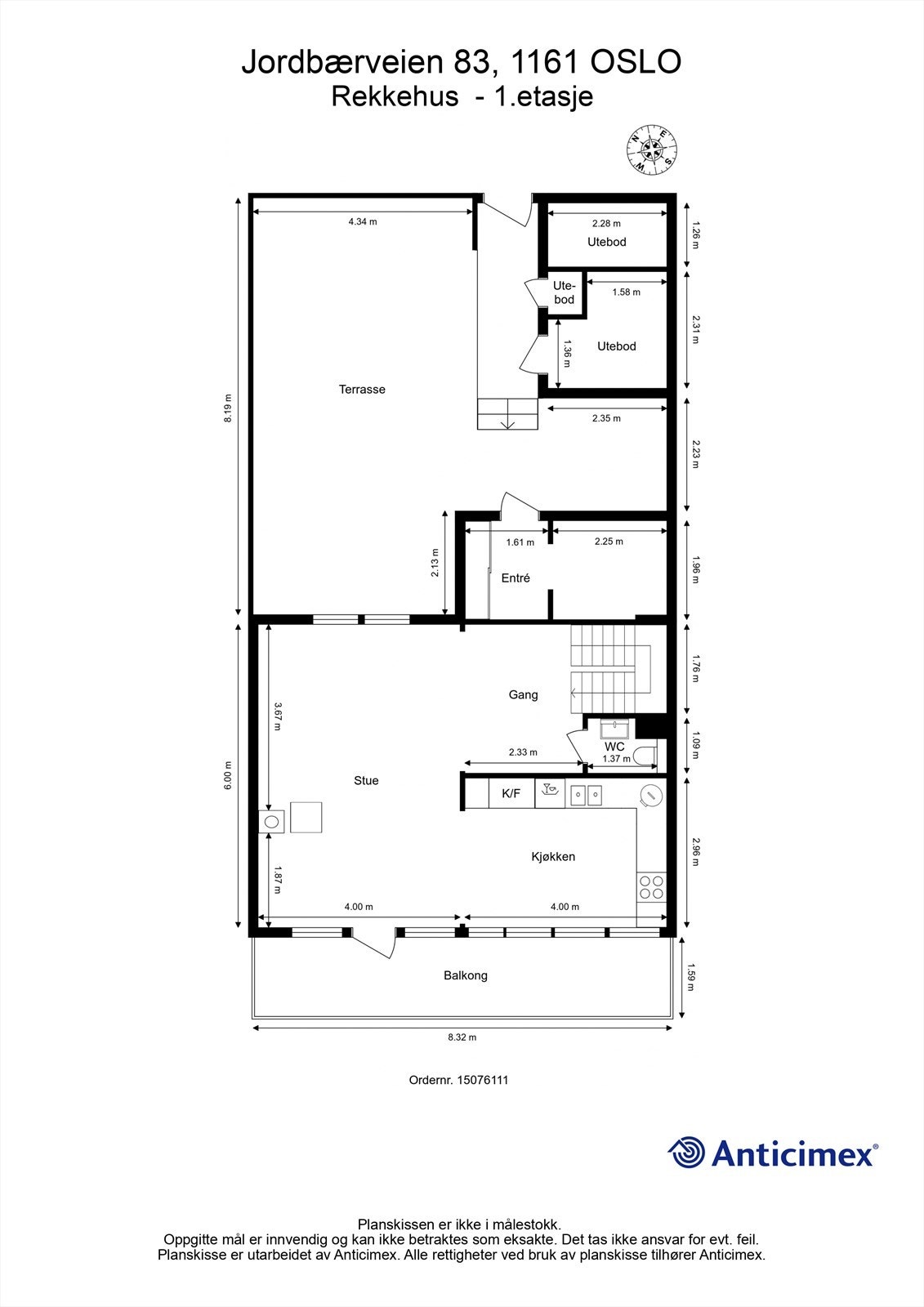 Planskisse 1. Etg. Galleribilde