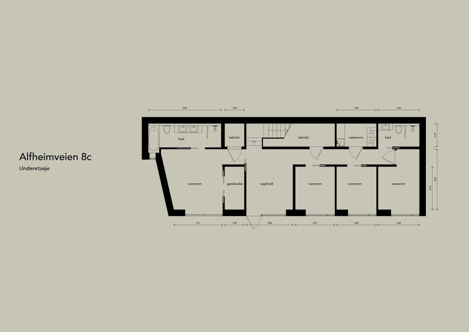 Plantegning underetasje Galleribilde