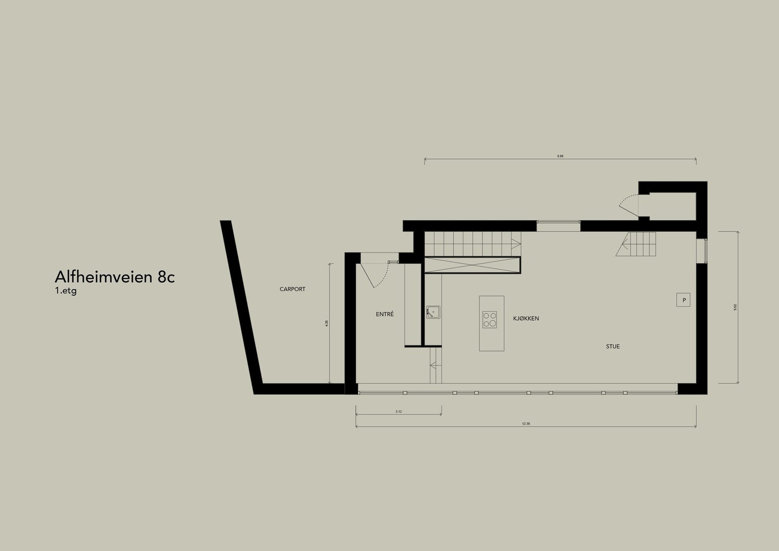 Plantegning 1 etasje Galleribilde