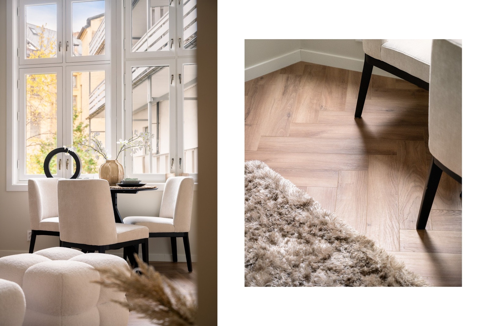 Nytt fiskebensgulv er lagt i 2025. Galleribilde