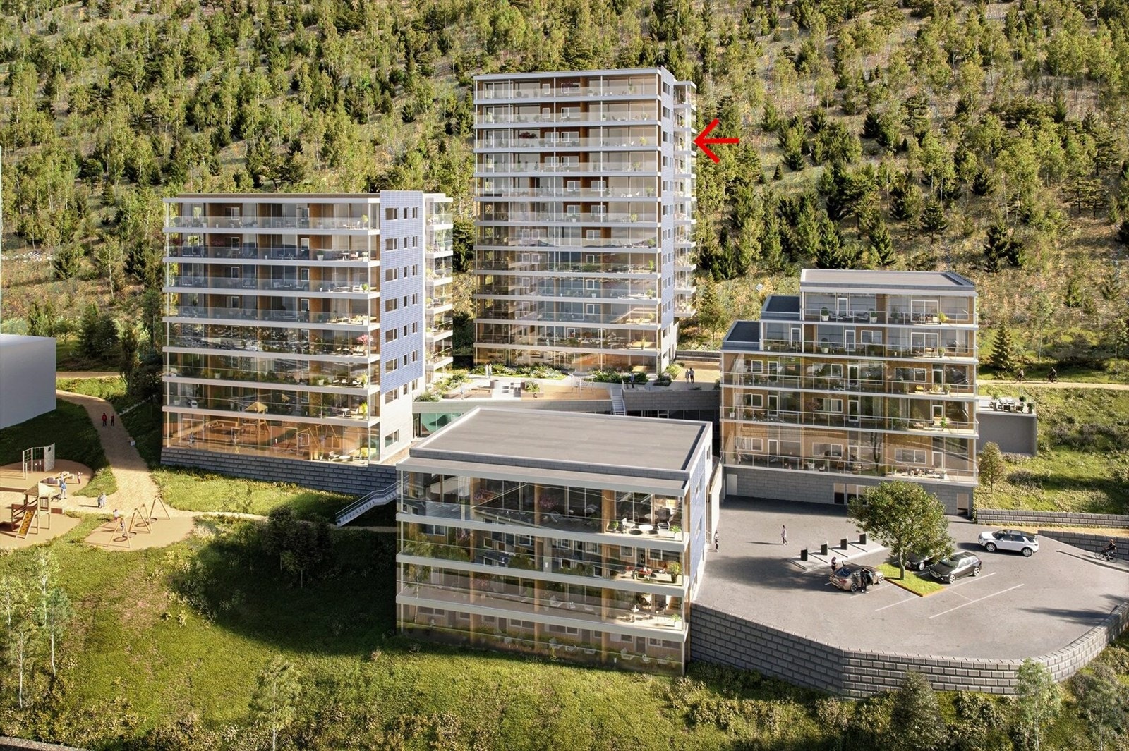 Velkommen til Soltunet - Øvre Kroken. Nytt leilighetskompleks med flotte sol- og utsiktsforhold! Galleribilde