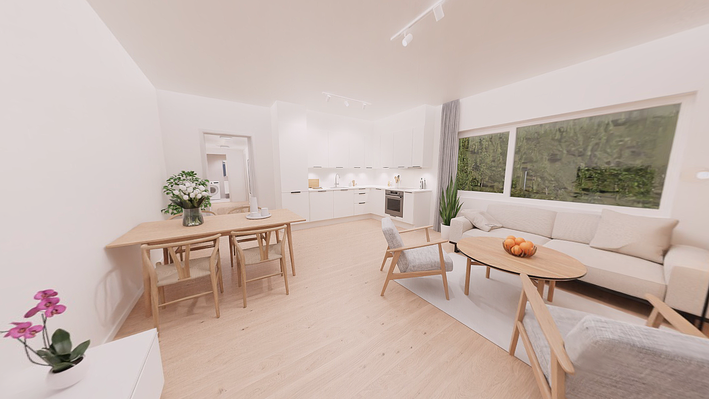 Moderne leilighet med åpen stue/ kjøkken løsning Galleribilde