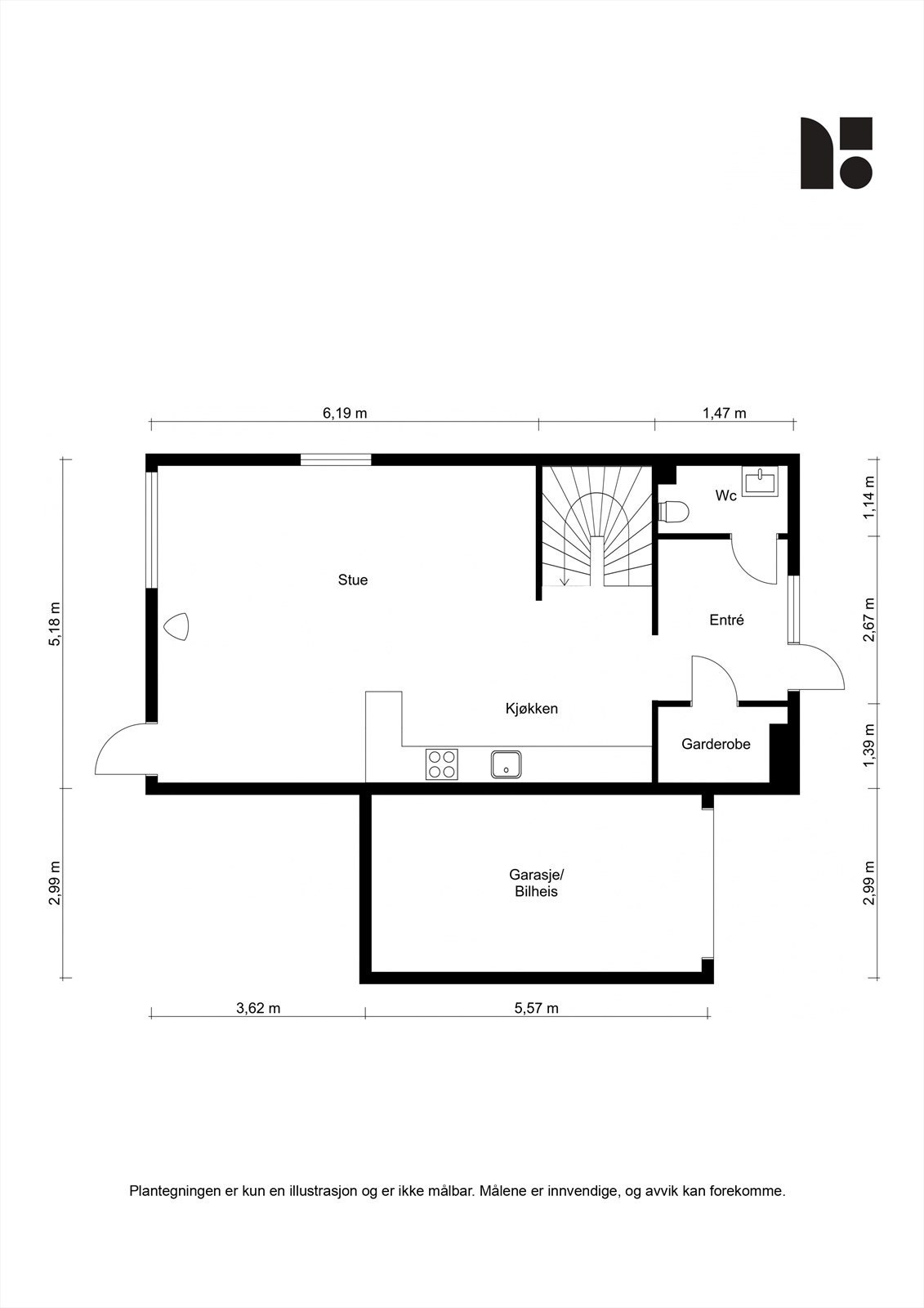 Plantegning- 1. Etasje Galleribilde