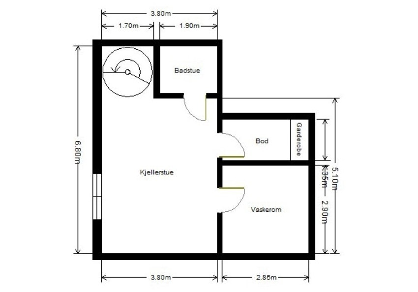 Planskisse over underetasjen. Galleribilde