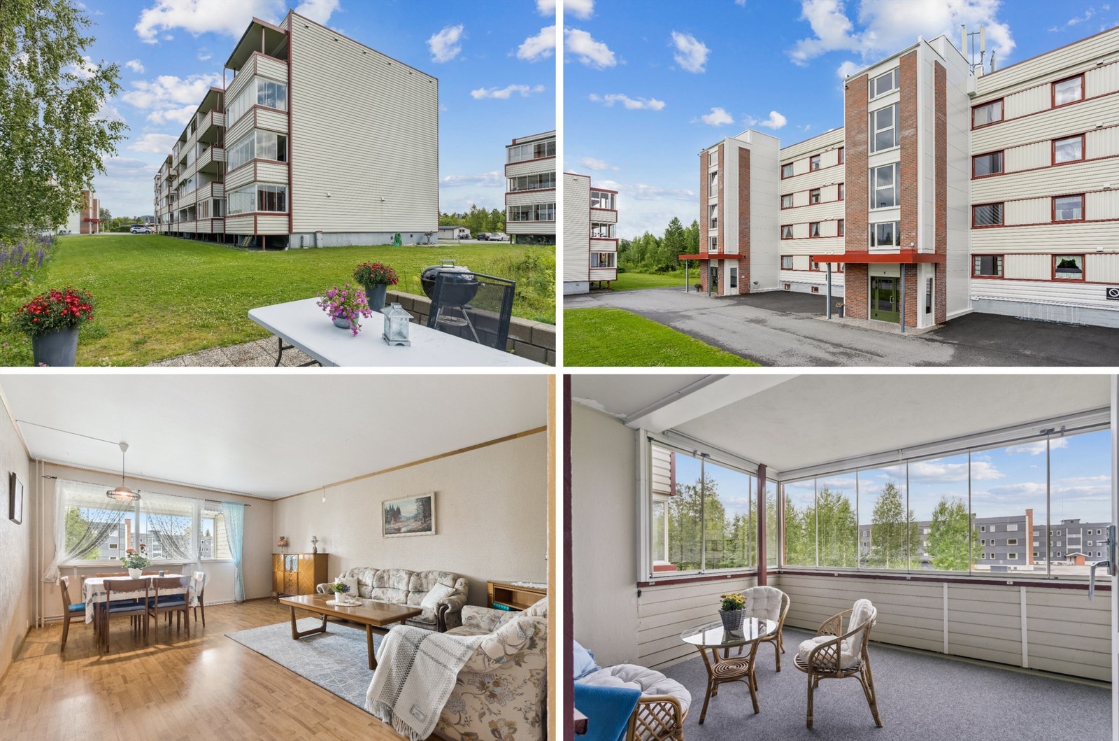 Leiligheten ligger i 1. etasje og har en koselig og innglasset balkong med fint utsyn Galleribilde