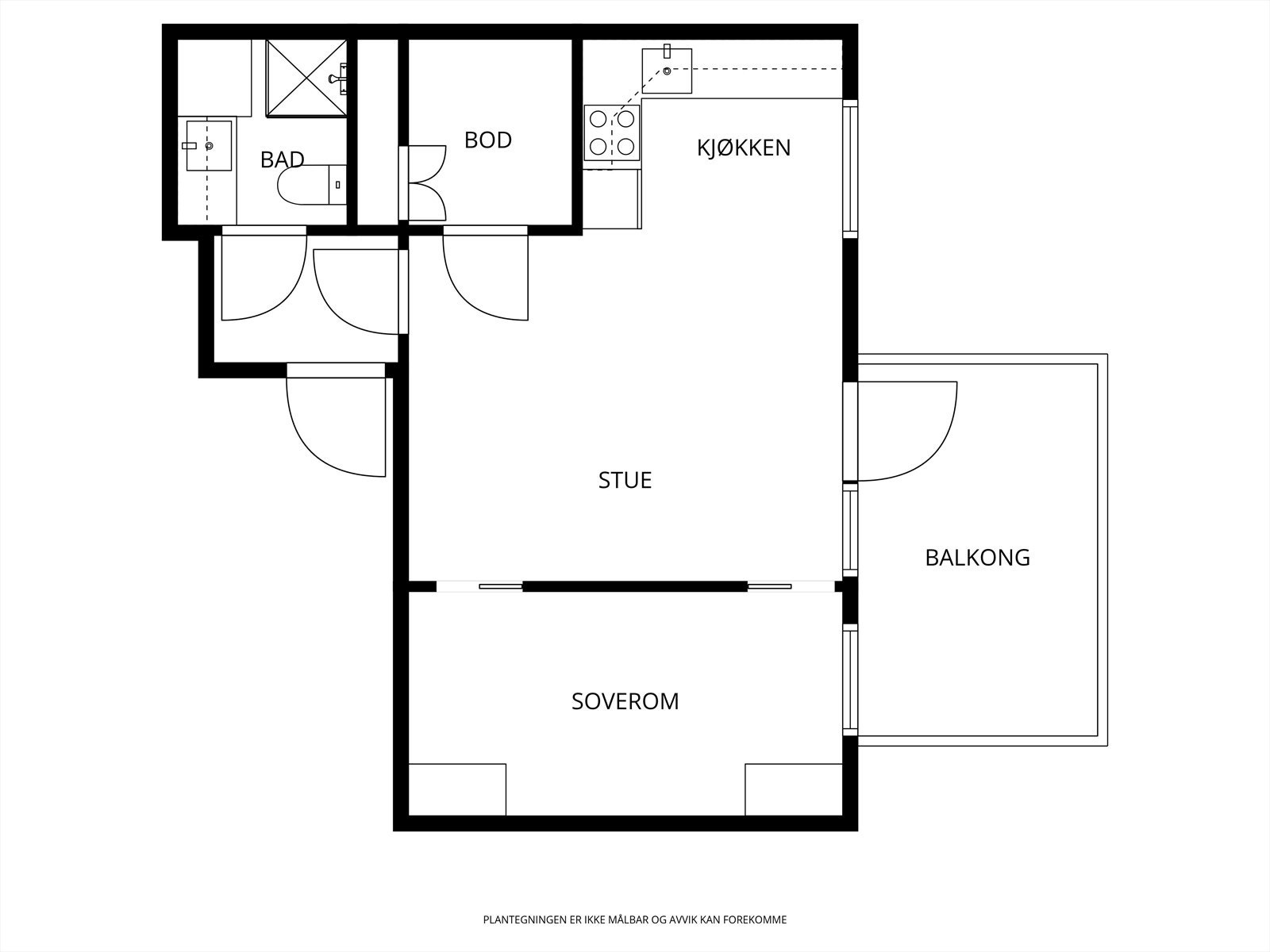 Vi starter med leilighetens planløsning. Galleribilde