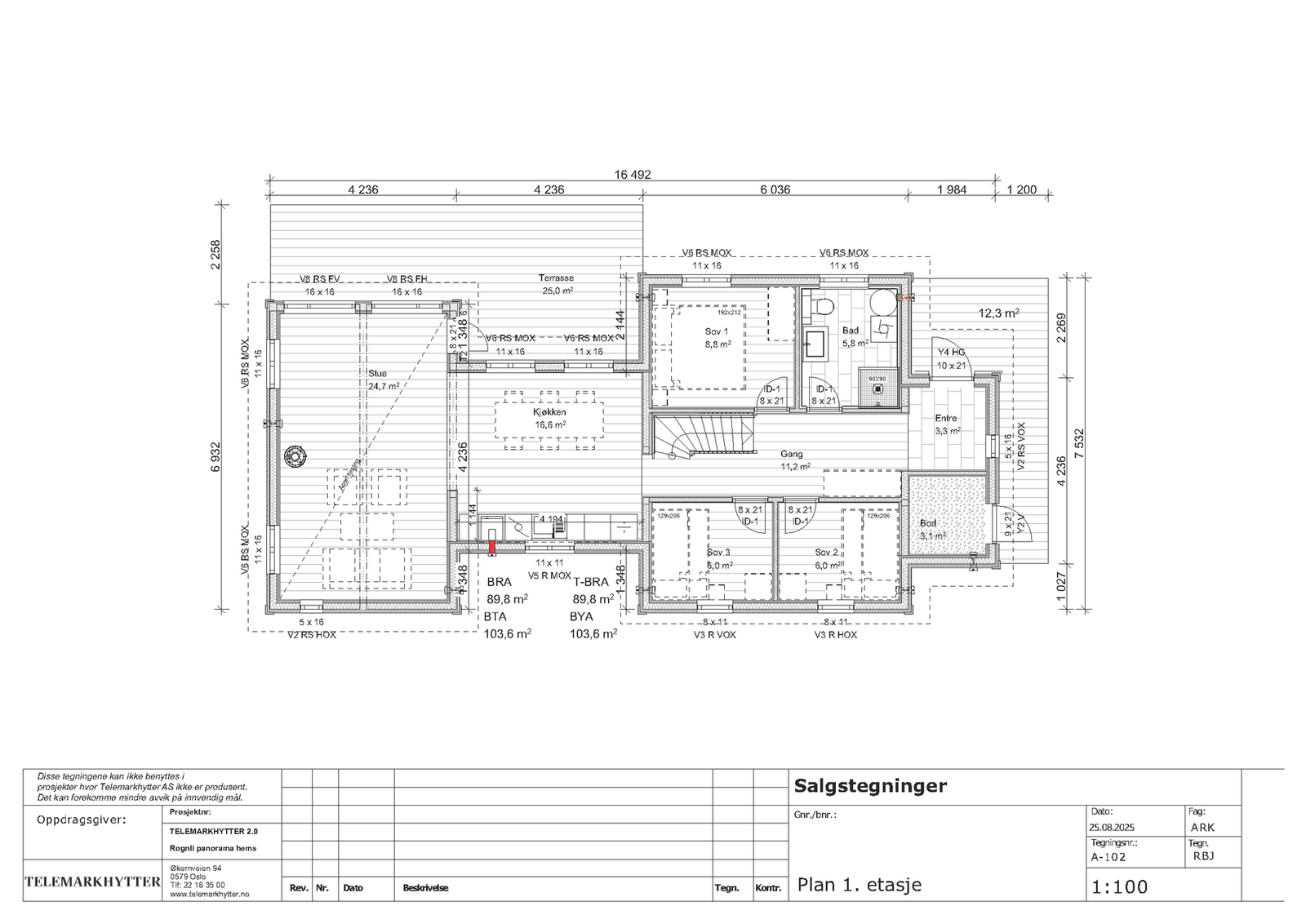 Plantegning hovedplan (se også vedlagte salgstegninger for snitt og fasadetegninger) Galleribilde