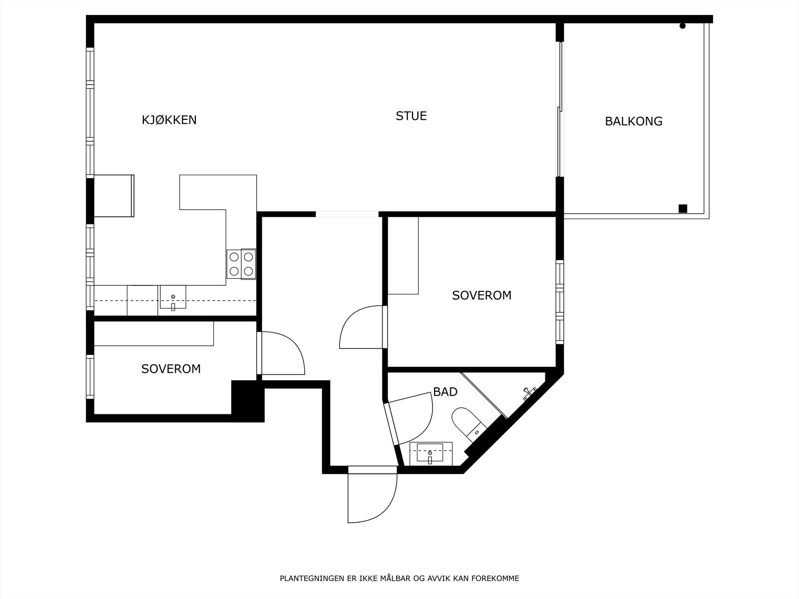 Vi starter med leilighetens planløsning Galleribilde