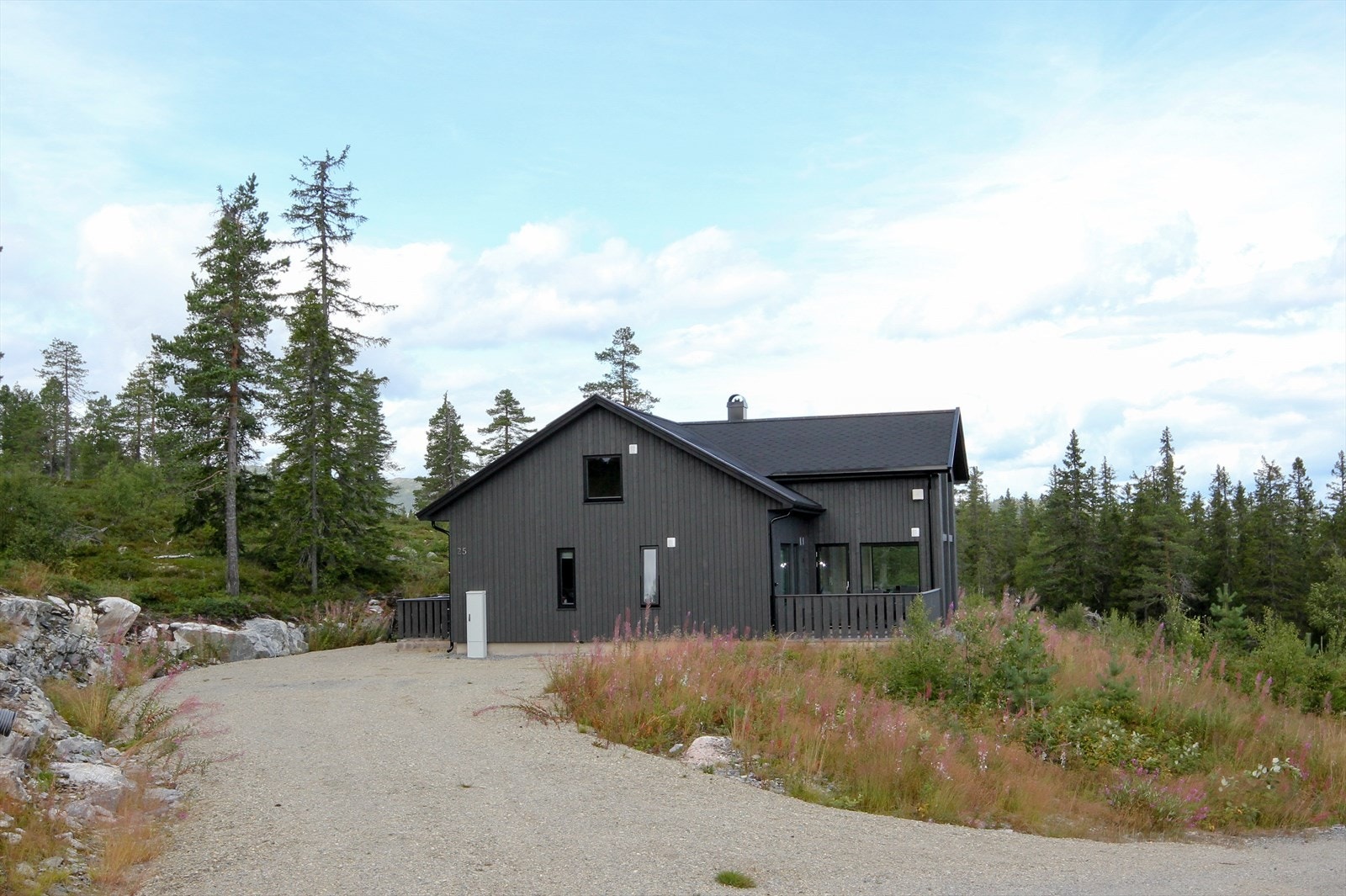 - Nesten to mål eiet tomt, med oppgruset gårdsplass og parkering ved hytta - Galleribilde