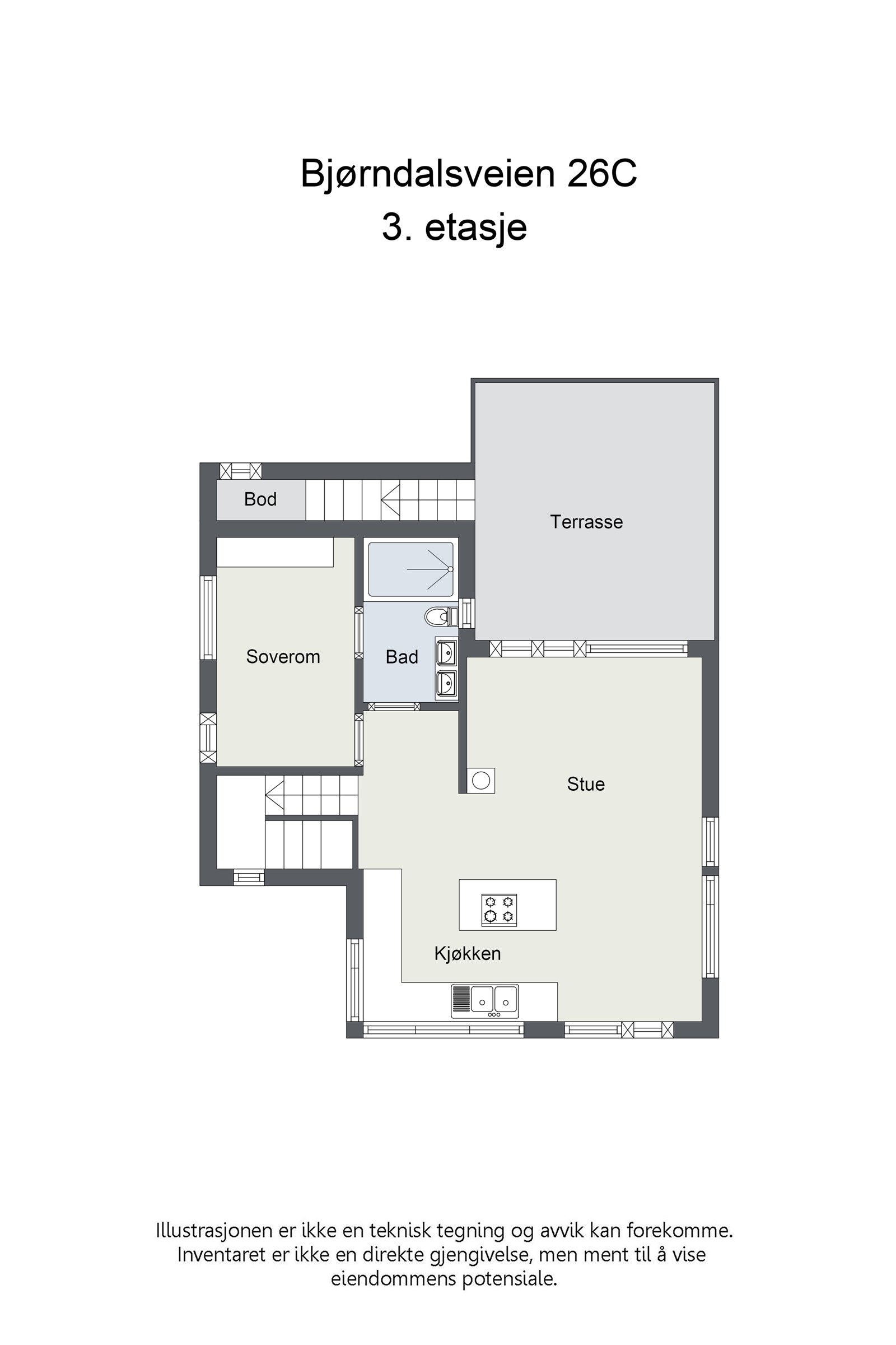 Plantegning - 3. etasje. Galleribilde