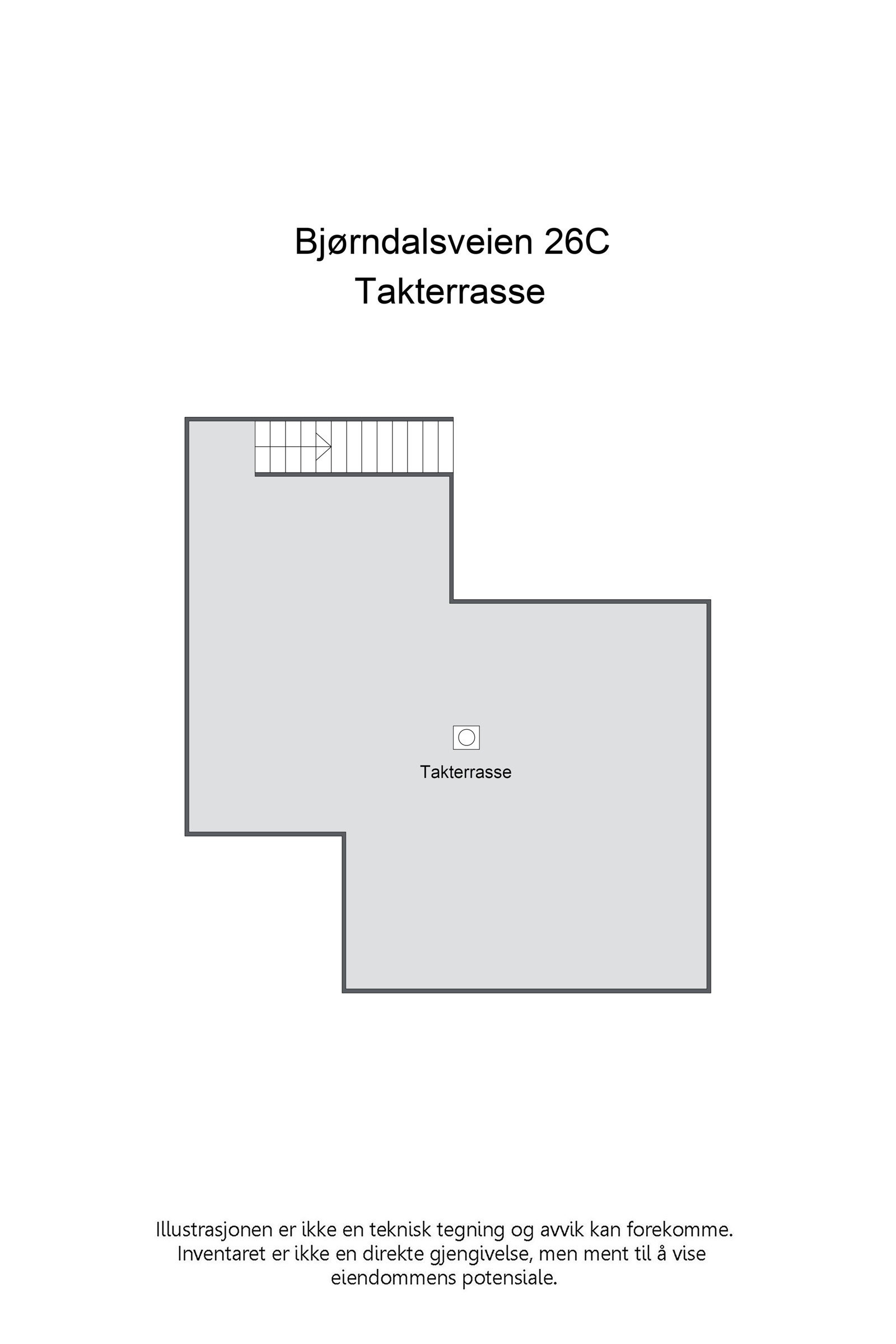 Plantegning - takterrasse. Galleribilde