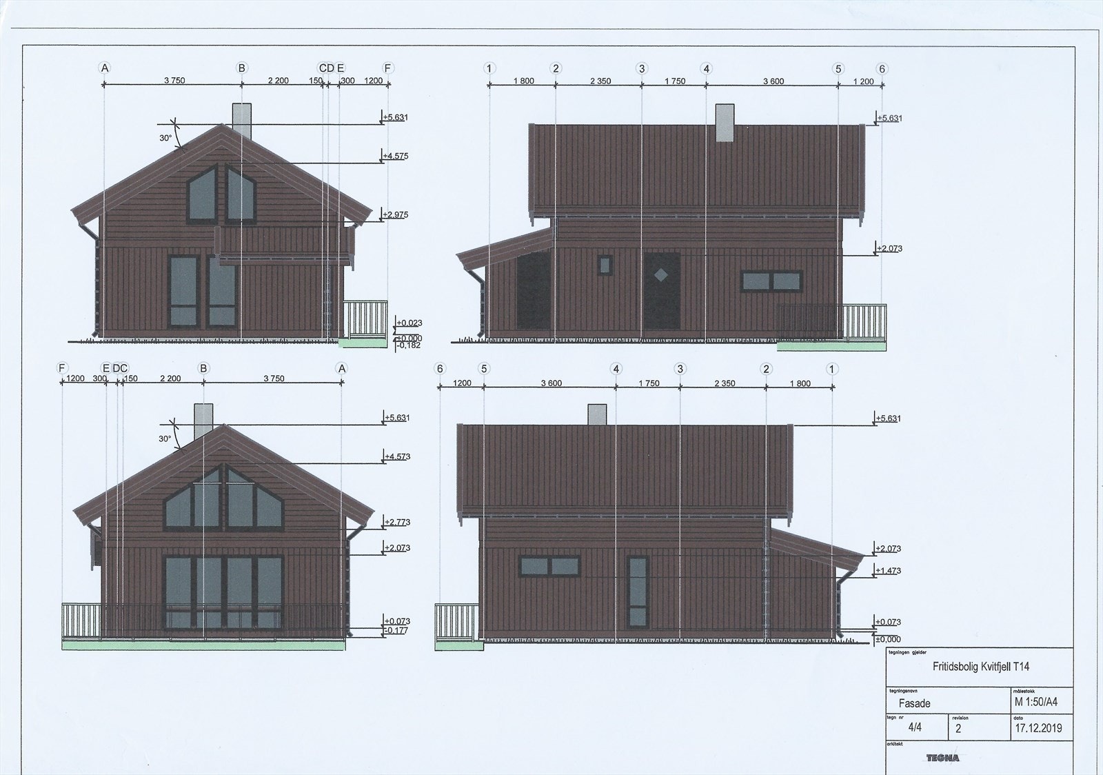 Byggetegninger - Fasade - Snitt Galleribilde