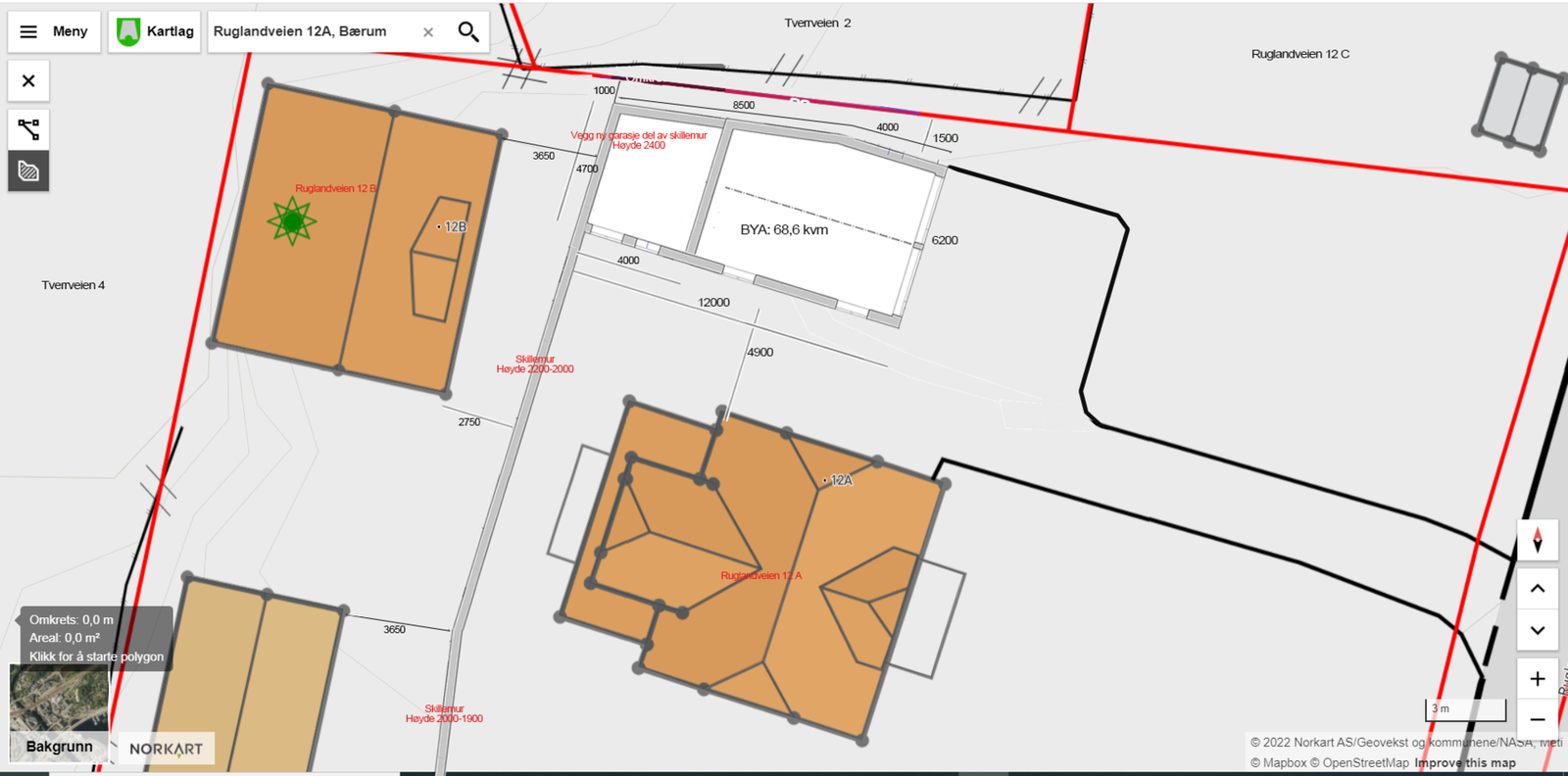 Det er godkjent dobbelgarasje med bod Galleribilde