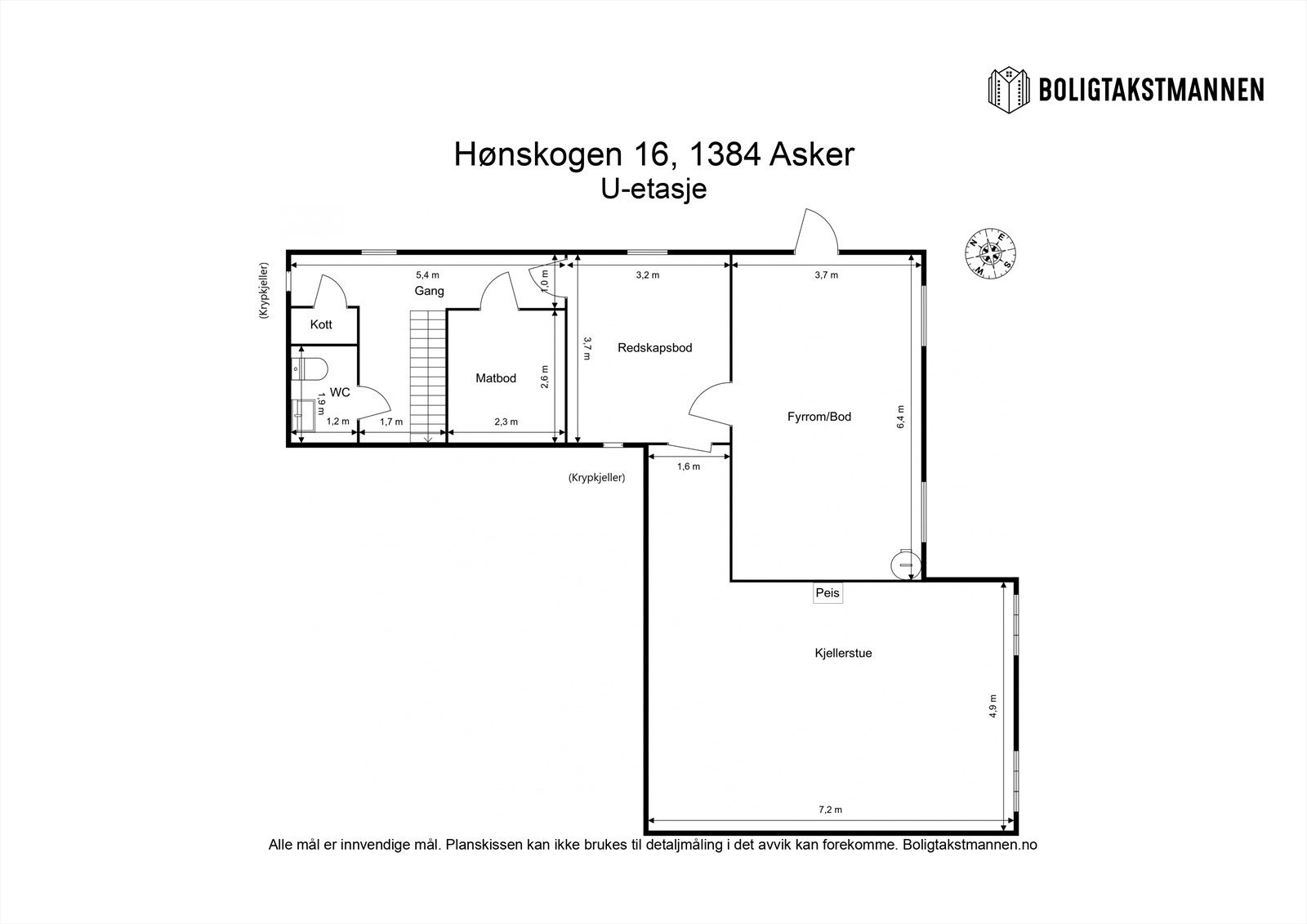 Plantegning underetasje. Galleribilde