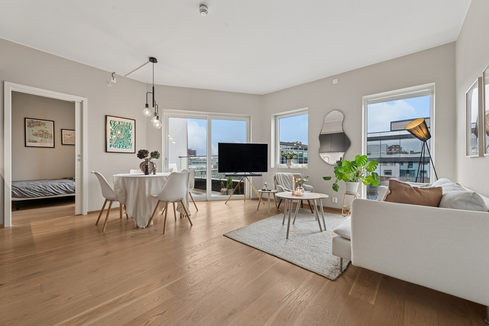 Nåværende eiere har en mer unik TV-løsning som fungerer godt for deres behov. Galleribilde