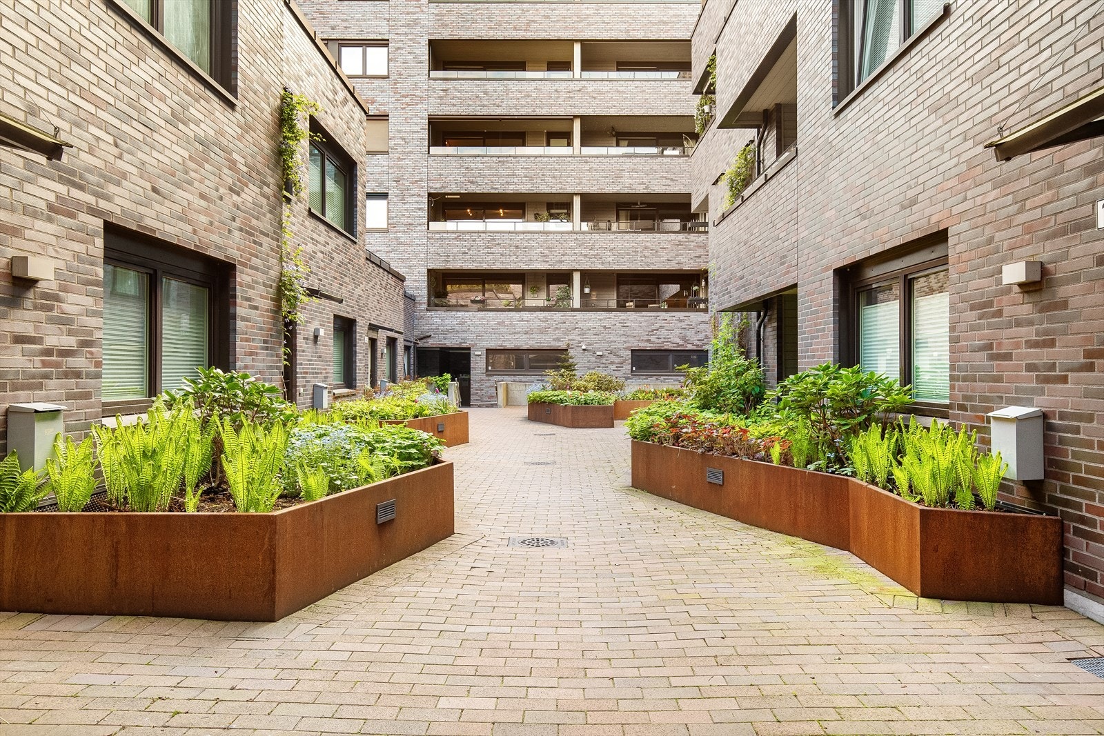 Her er det pent beplantet. Galleribilde