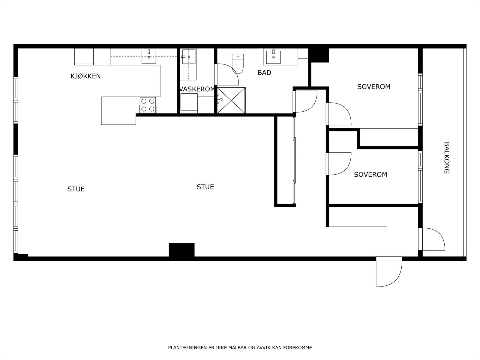 Vi starter med leilighetens planløsning Galleribilde