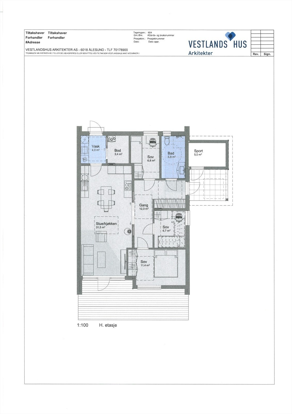 Planskisse 1. etg Galleribilde