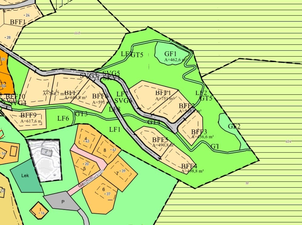 Oversikt over tomtene Galleribilde