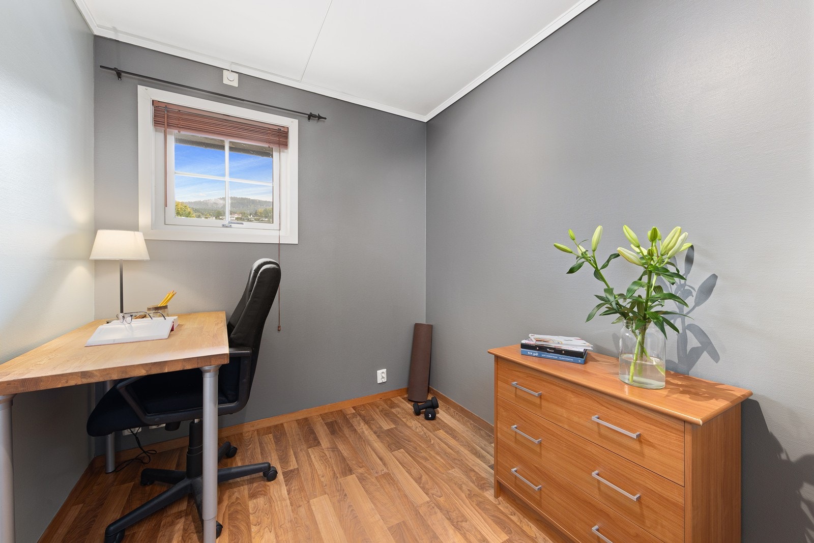 Det andre rommet benyttes i dag som kontor, men egner seg også godt som gjesterom eller barnerom, avhengig av behov. Galleribilde