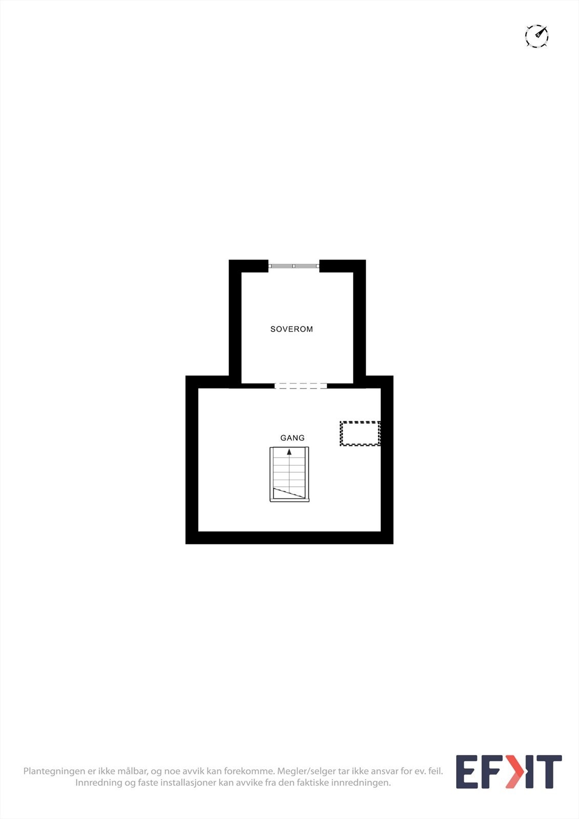 Plantegningen av hemsen viser et disponibelt rom med flere soveplasser. Galleribilde