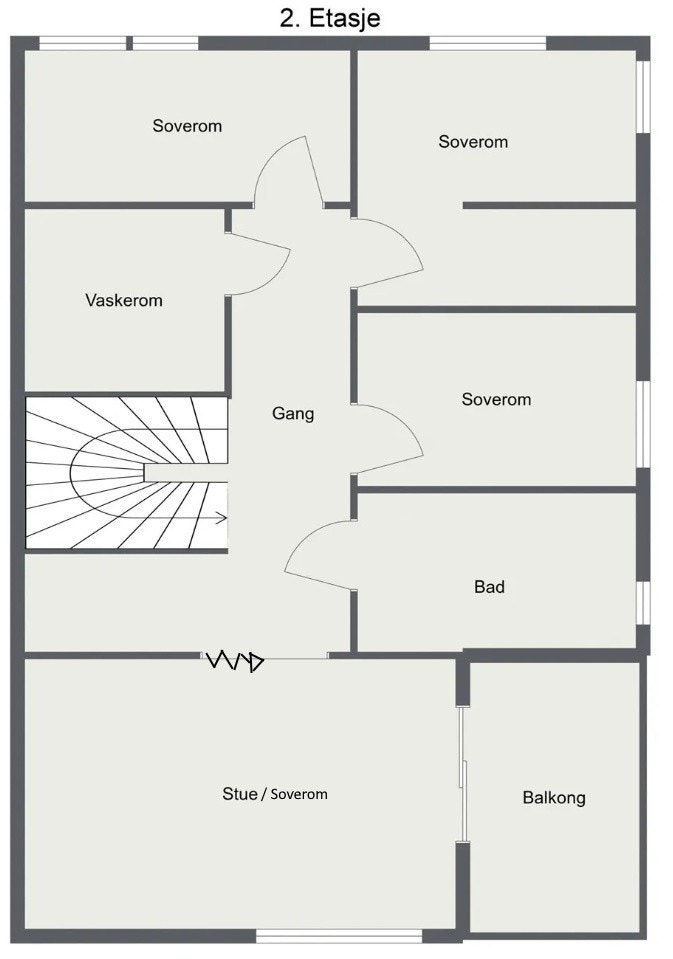 Plantegning 2.etasje Galleribilde