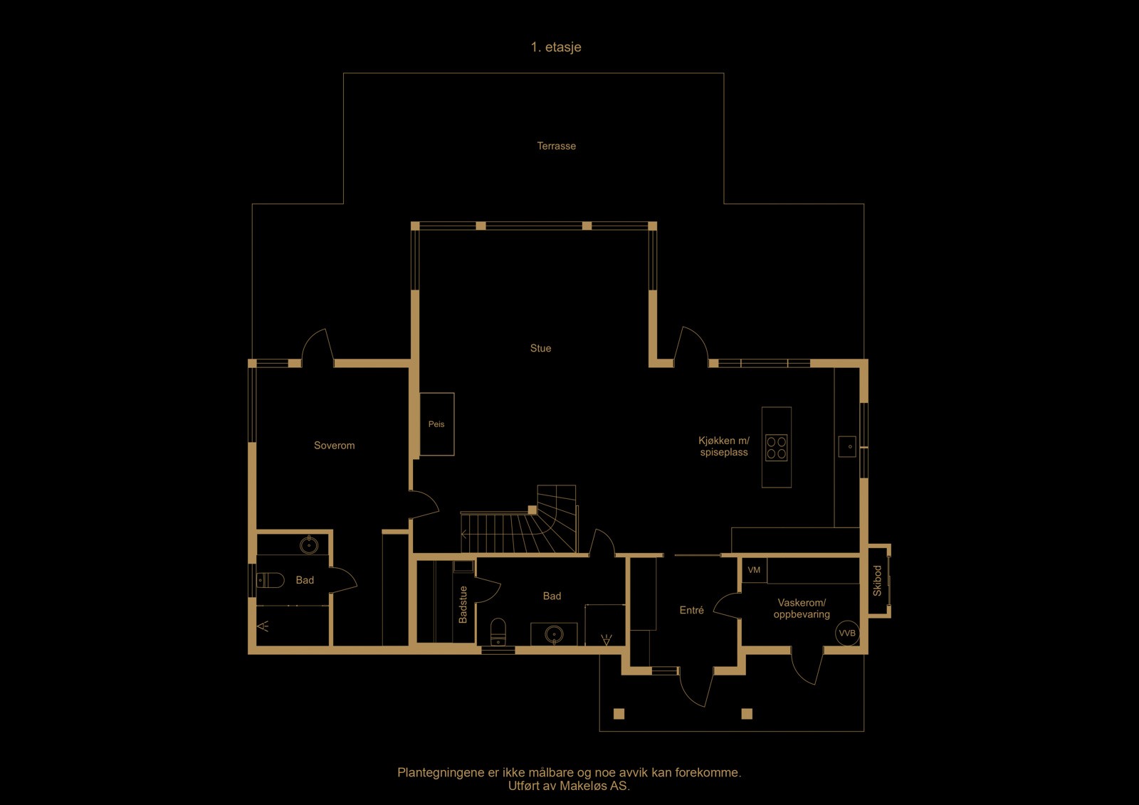 Plantegning 1. etasje - illustrasjon, avvik kan forekomme Galleribilde