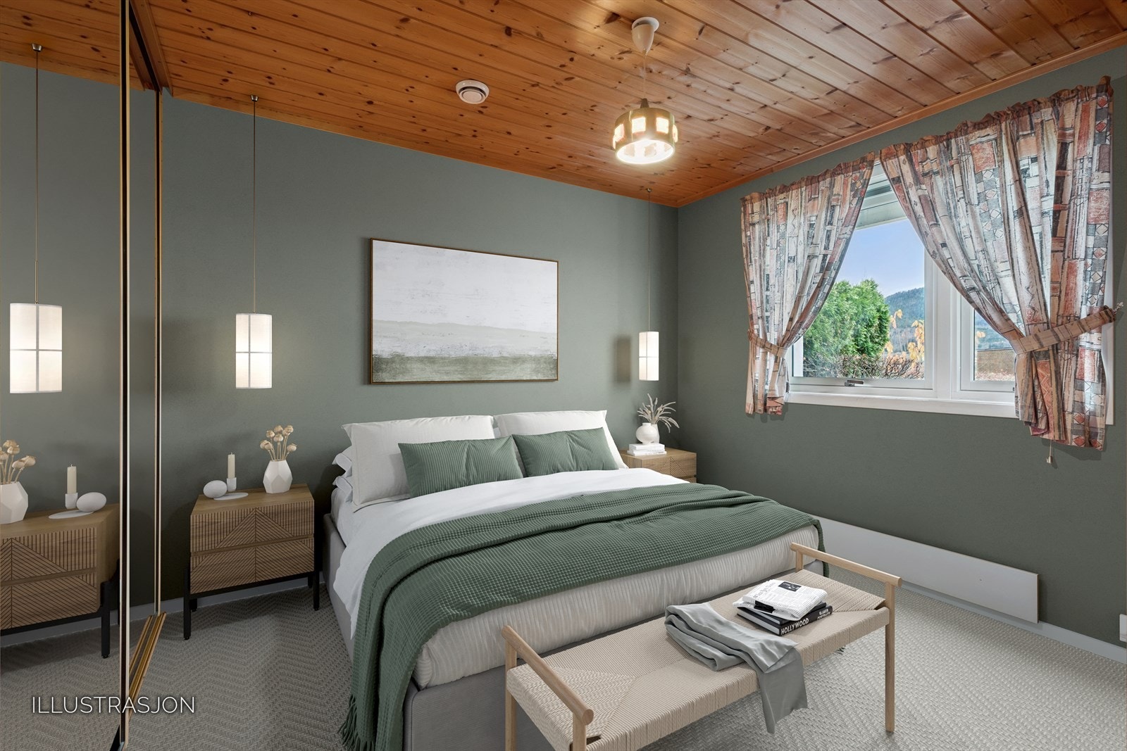 Soverom u. etg. - (Digitalt oppusset/ stylet bilde) Galleribilde