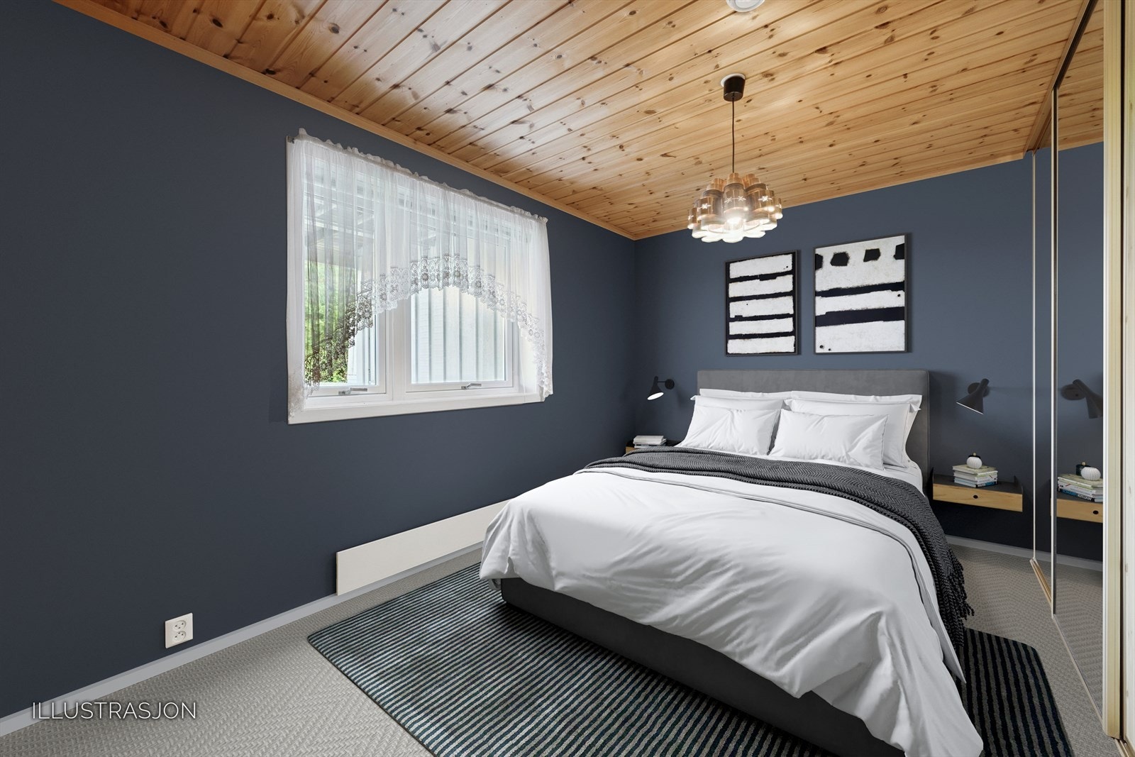 Soverom u. etg -(Digitalt oppusset/ stylet bilde) Galleribilde