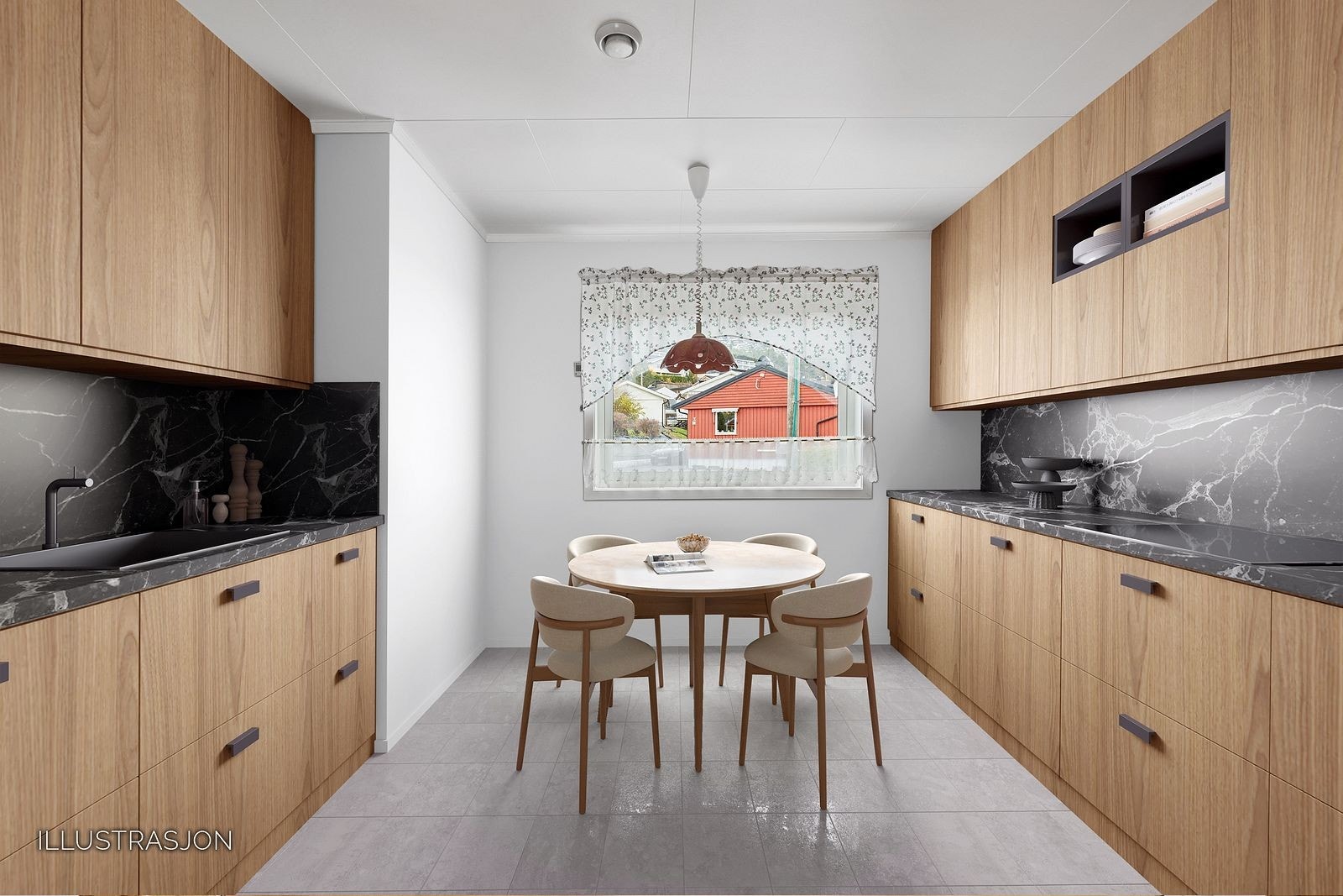 Slik kan kjøkkenet se ut - digitalt oppusset/ stylet Galleribilde