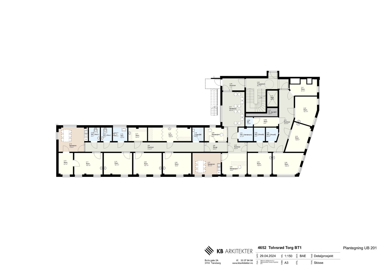 Eksempel på plantegning 2 etg. Galleribilde