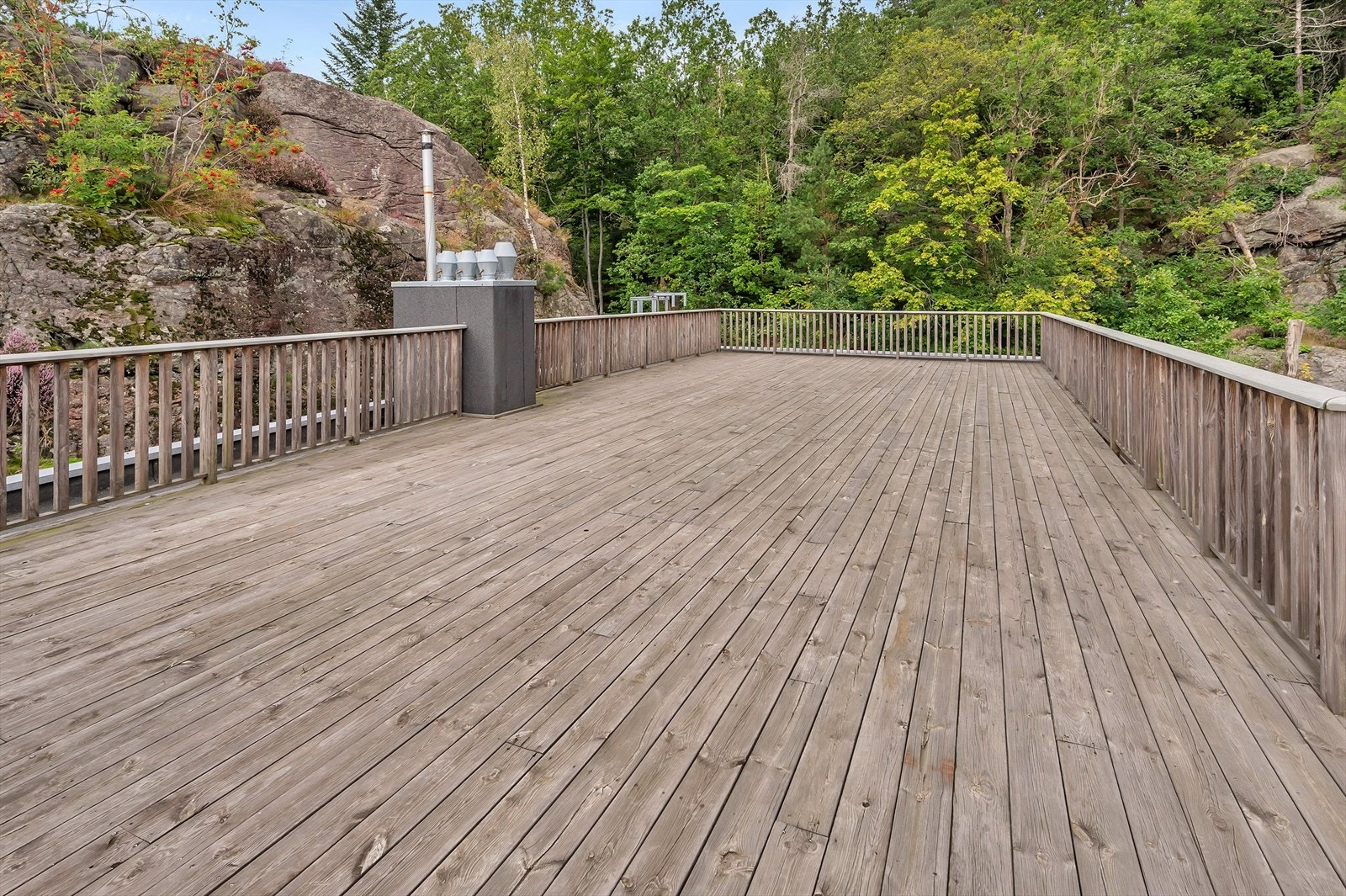Her sitter man usjenert og med naturen som nærmeste nabo. Baneheia er like ovenfor. Galleribilde