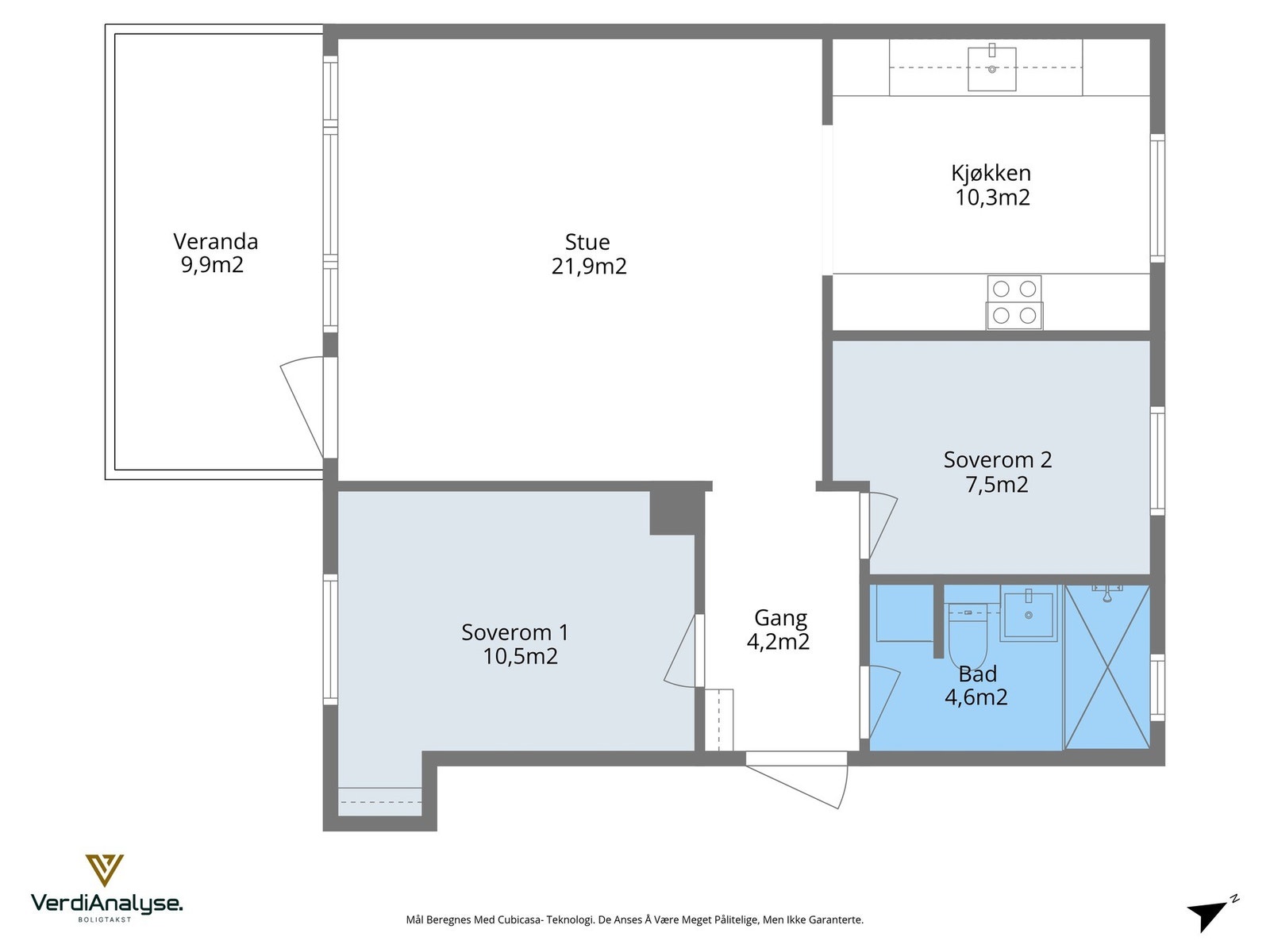 Planskisse med areal. Galleribilde