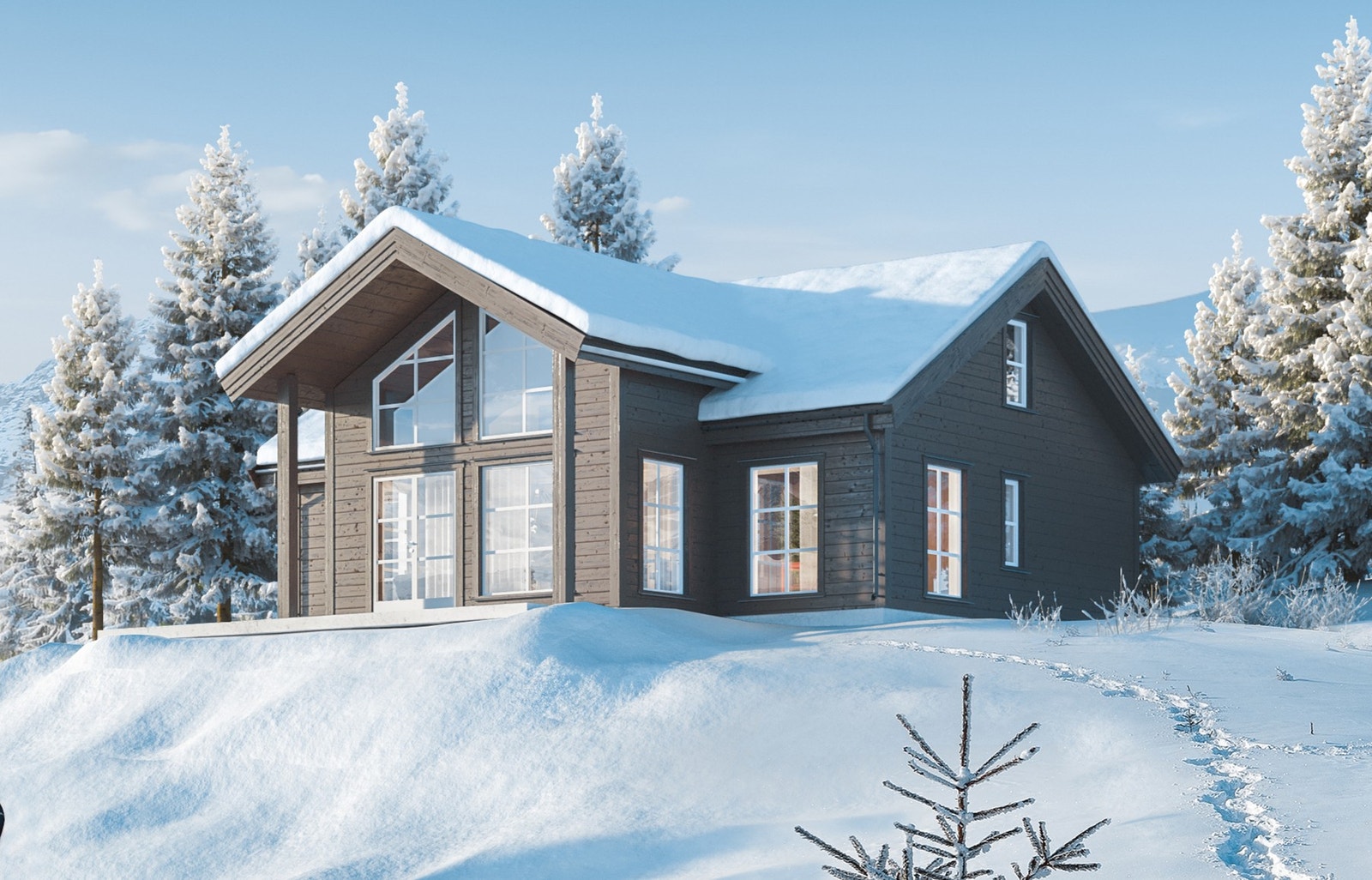 Illustrasjon Polar 88. Søyler og takutstikk i fronten er ikke med i de nyeste modellene. Galleribilde