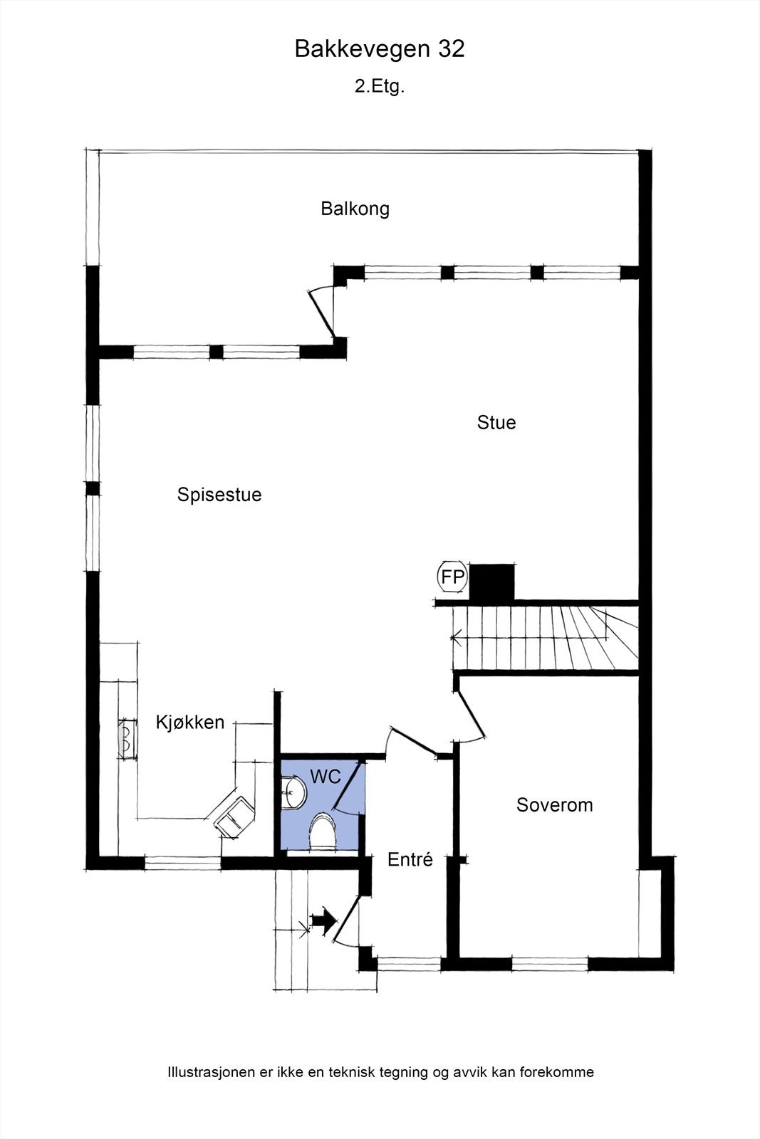 Plantegning andre etasje. Galleribilde