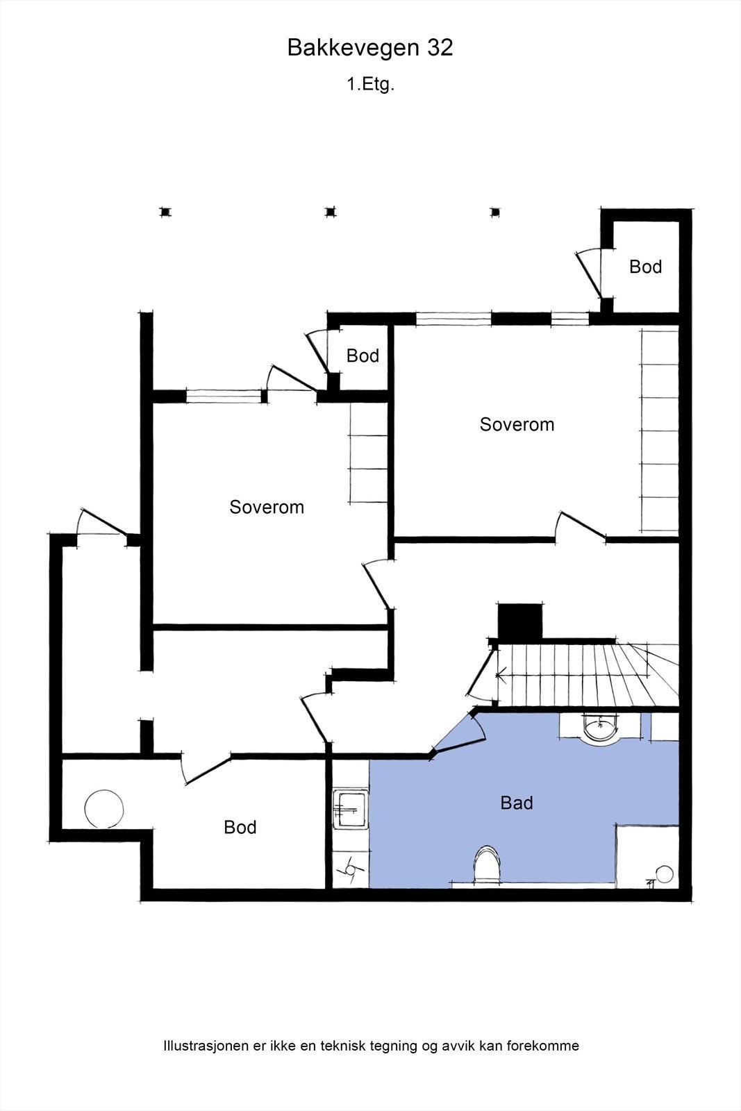 Plantegning første etasje. Galleribilde