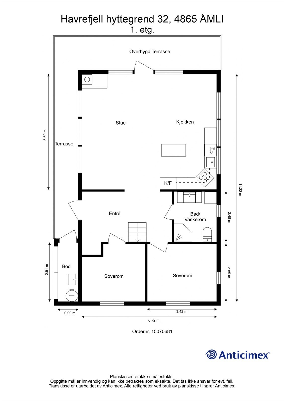 Plantegning fritidsbolig Galleribilde