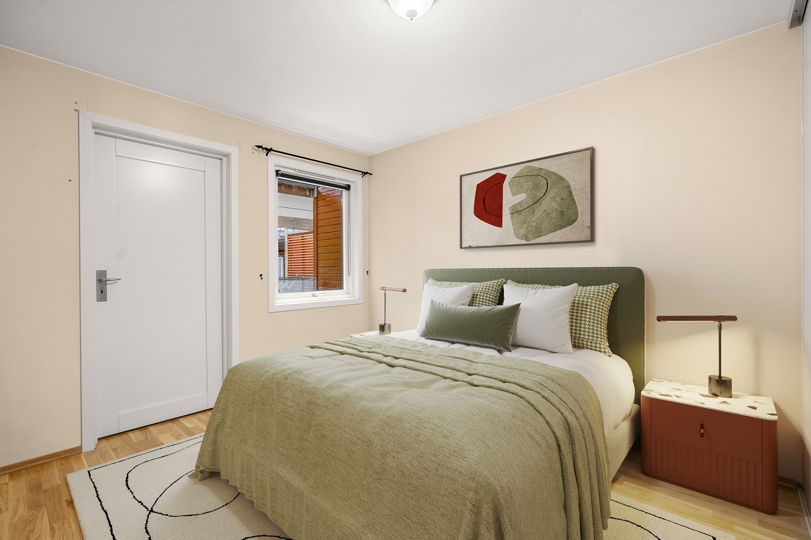 Soverom med digital styling for å illustrere muligheter for innredning. Galleribilde