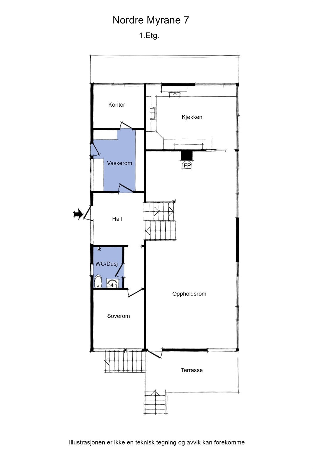 Planløsning første etasje. Galleribilde