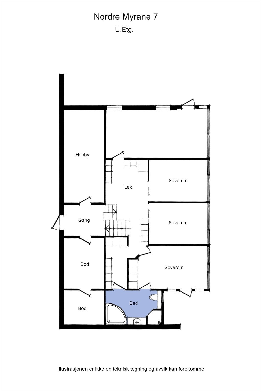 Plantegning underetasje. Galleribilde