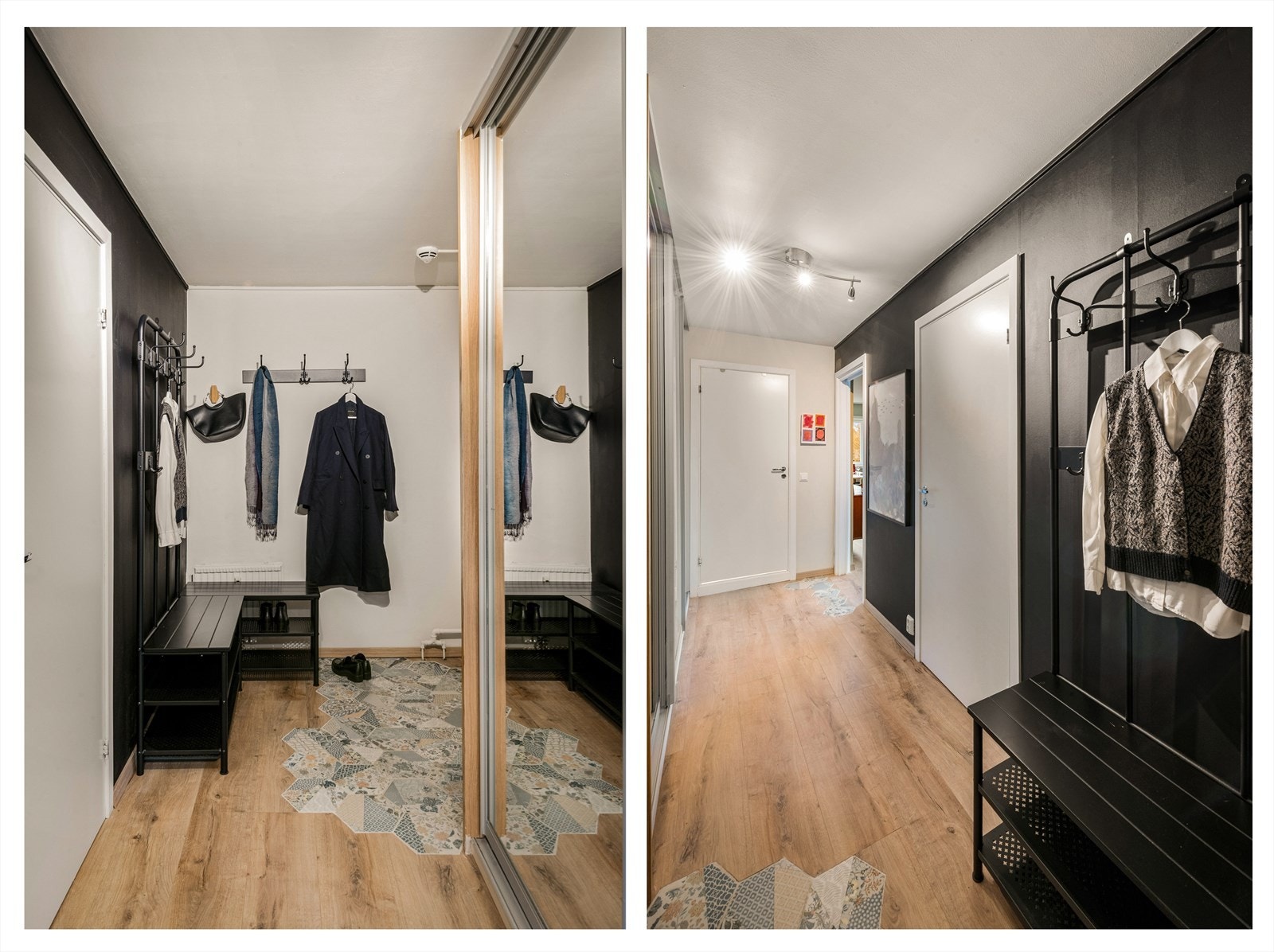 Entre med skyvedørsgarderobe speil Galleribilde