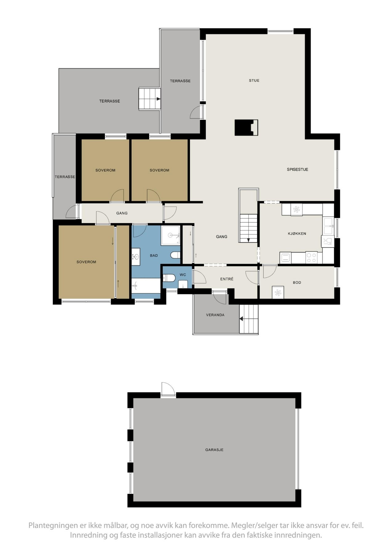 Plantegninger 1. etasje. Galleribilde