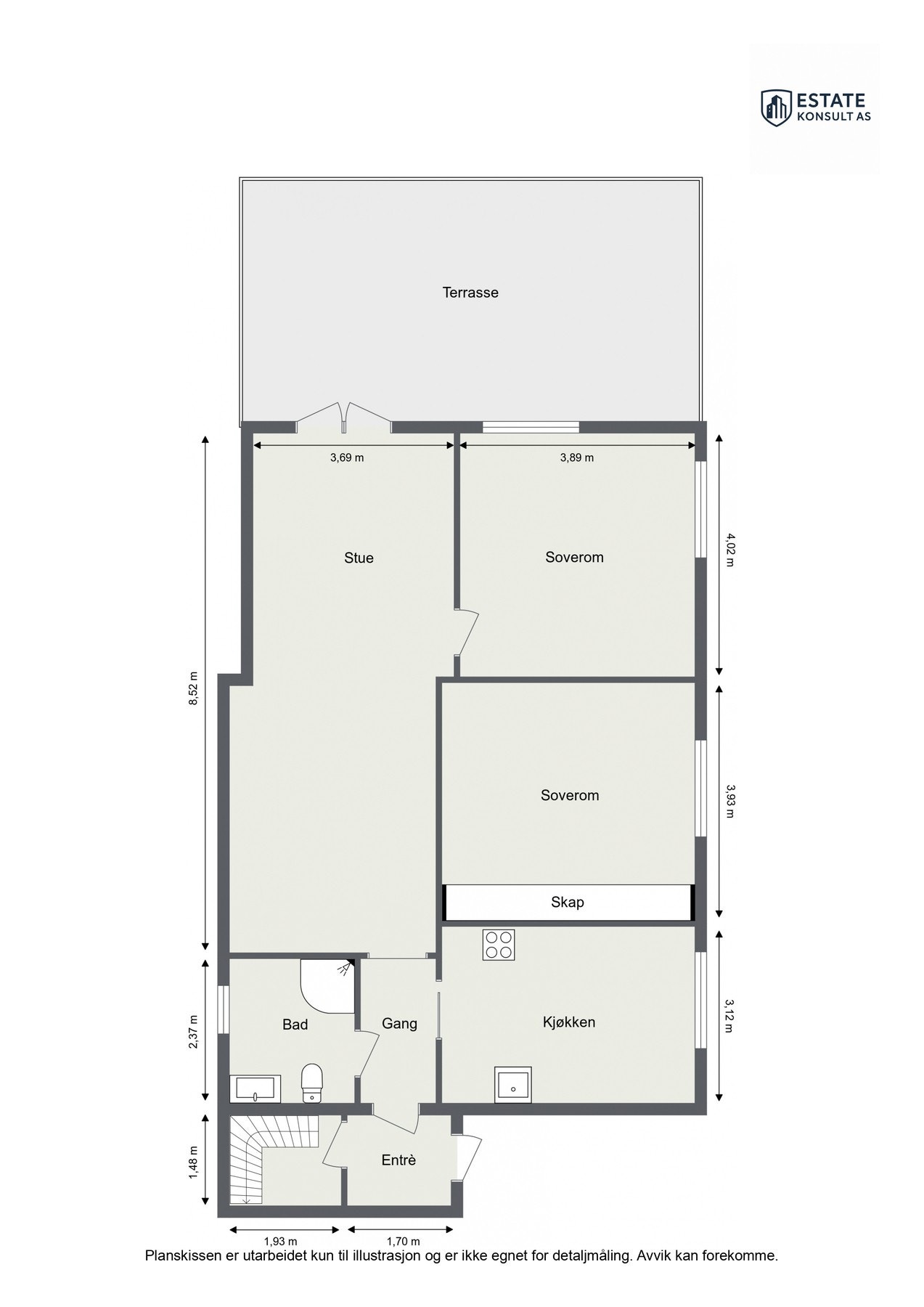 Plantegning 1. etg Galleribilde