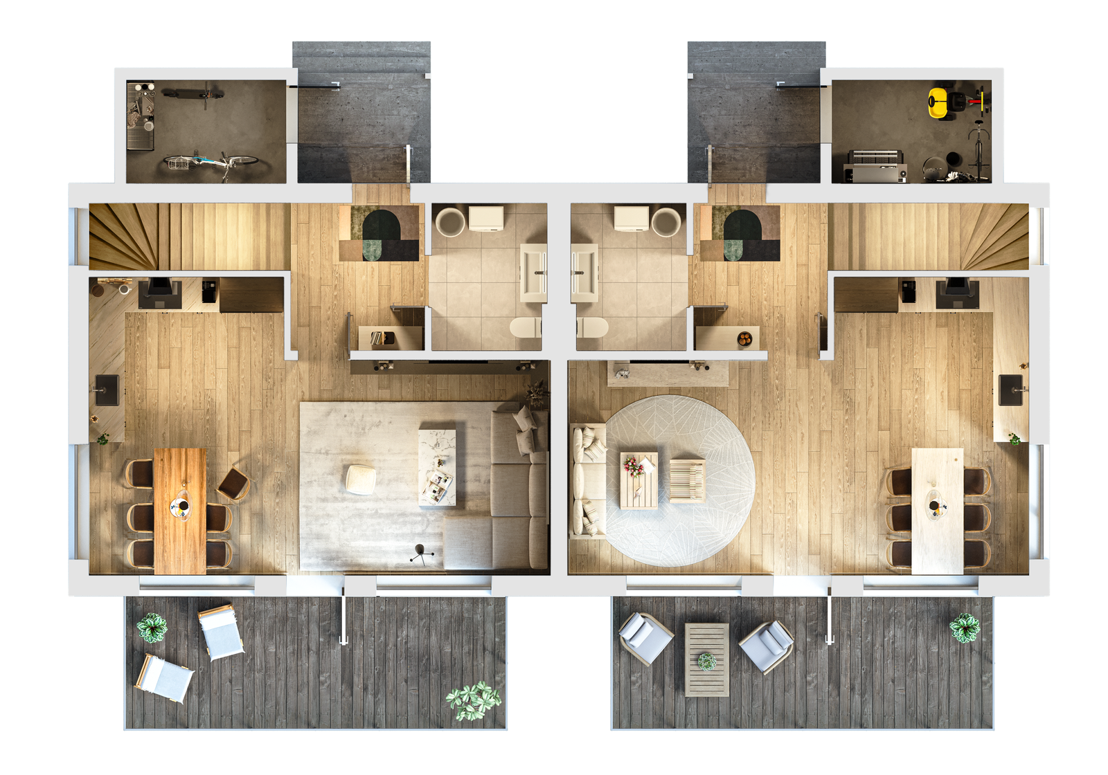 Plantegningen hovedetasje prosjektert bolig på tomten Galleribilde