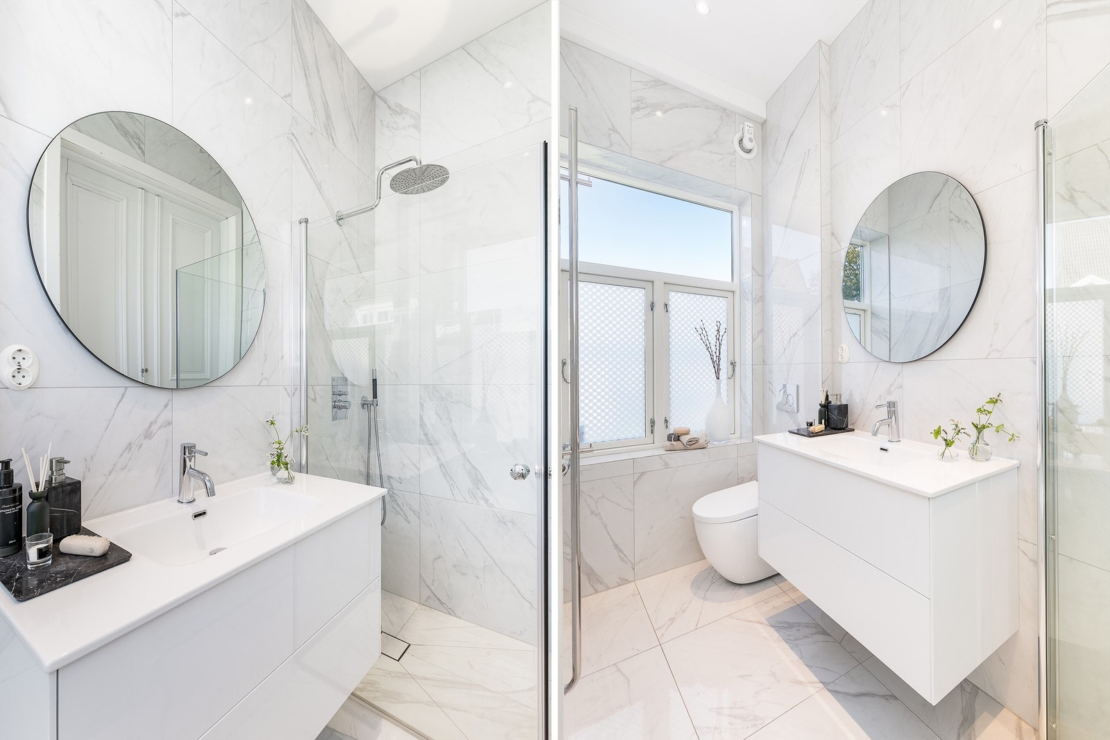 Tapwell dusjarmaturer er innbygget i begge bad. Galleribilde