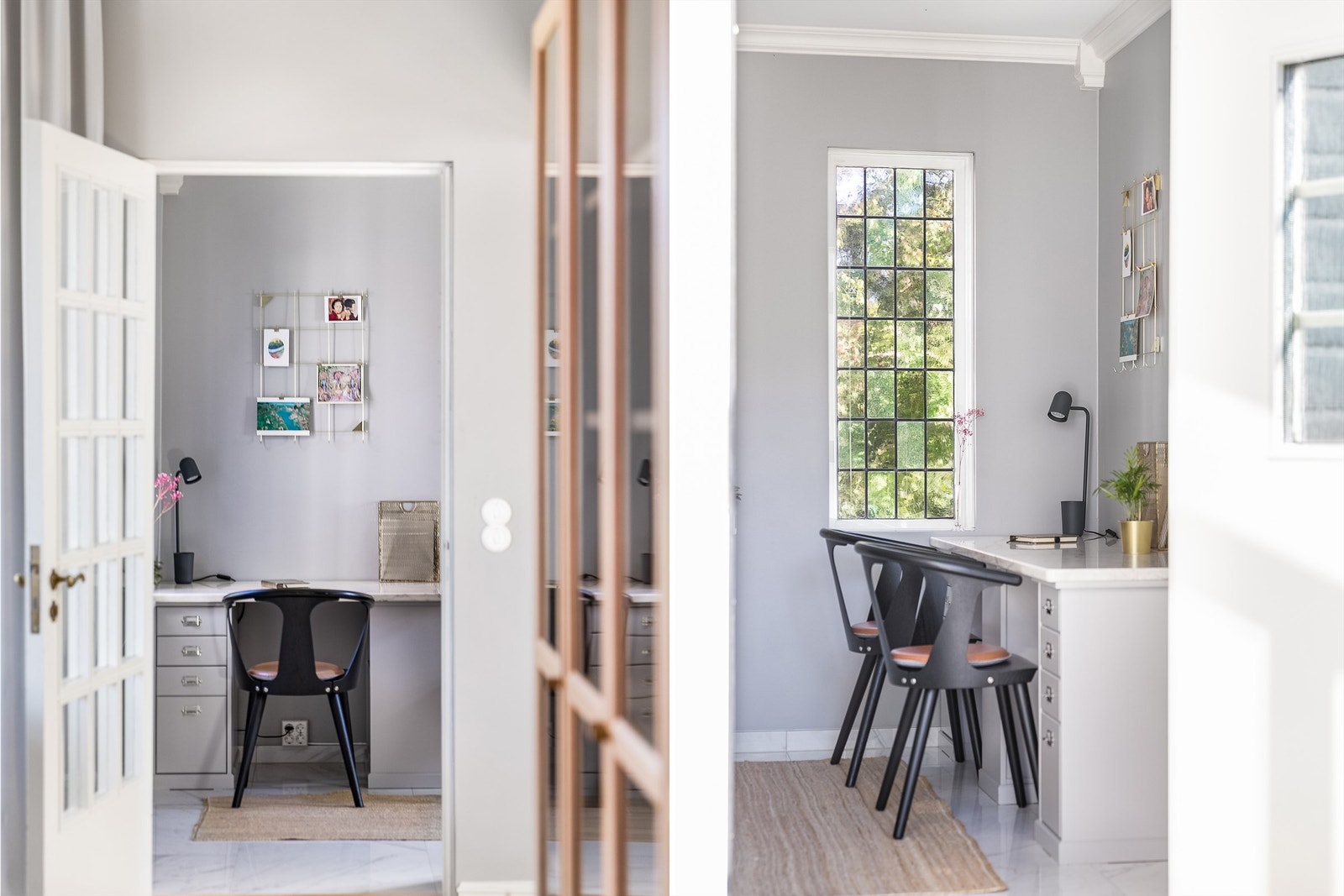 Tilbygget er tilknyttet stuen og har ytterdør vendt mot hagen. Galleribilde