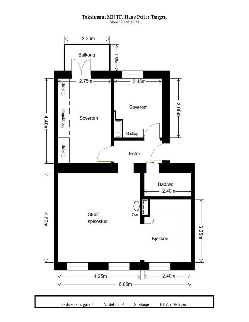 Plantegning - Feddersens gate 1 Galleribilde
