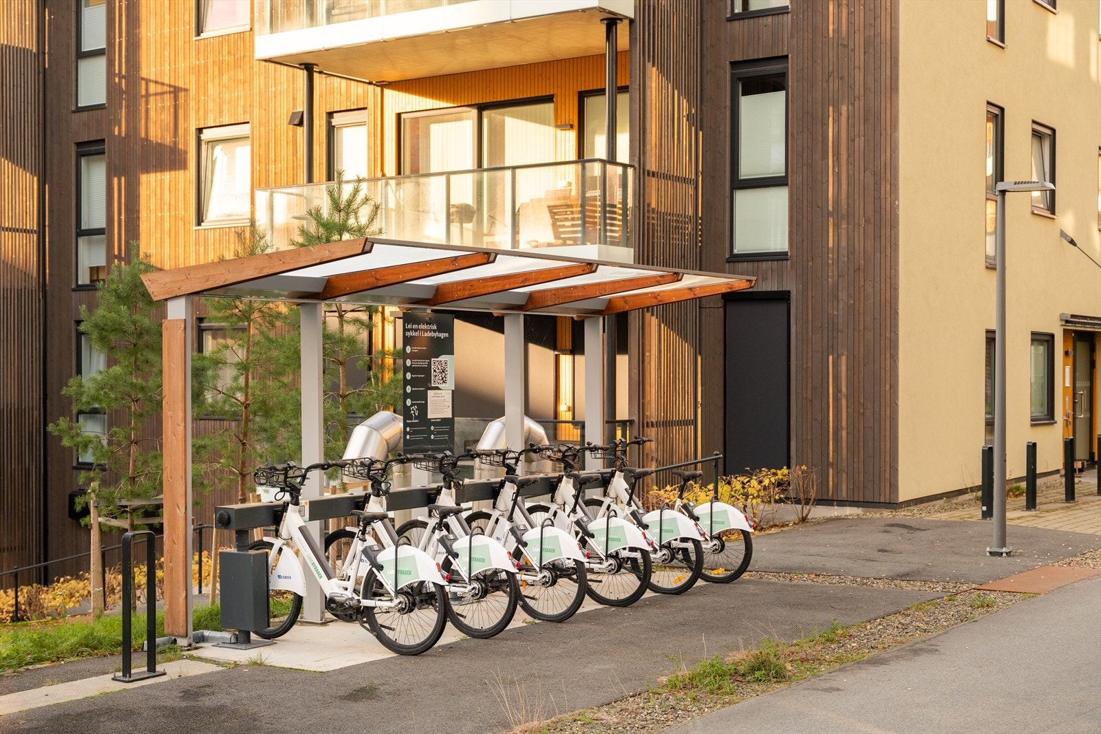 Gjennom OBOS får beboerne tilgang til bysykkelordning og bildelingstjenesten OTTO til en gunstig pris. Galleribilde