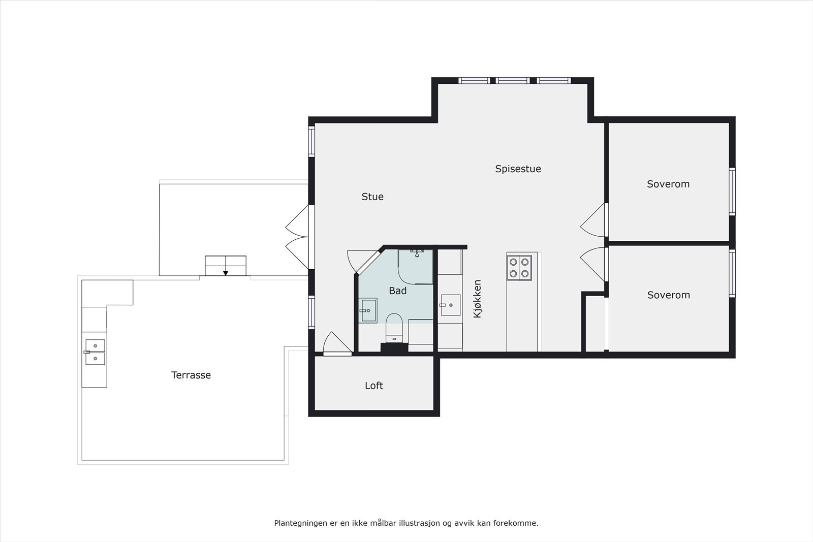 Plantegning innredet loft over garasjen Galleribilde