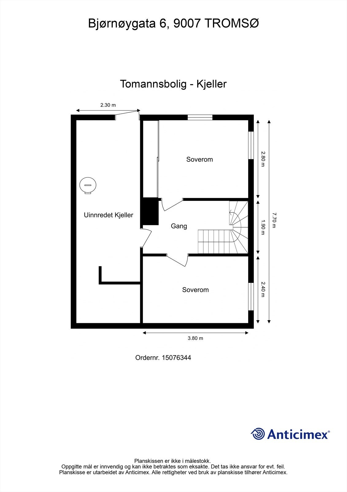 U. etasje / kjeller - planillustrasjon. Galleribilde